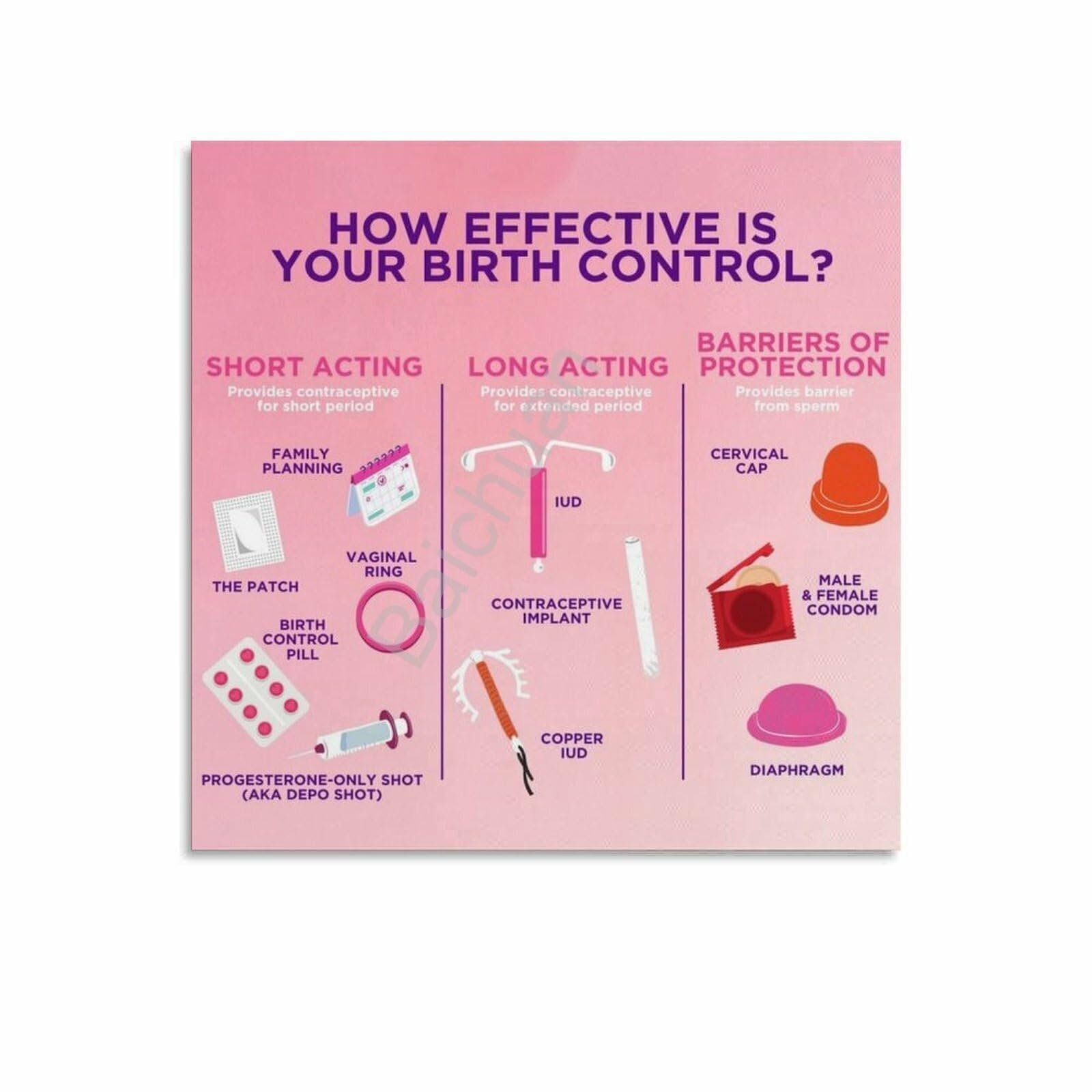 KCDFDVJFBM Reproductive Health Education Chart Informative Poster Canvas Wall-Art for Health Science Classroom(Framed,12x18inch(30x45cm))