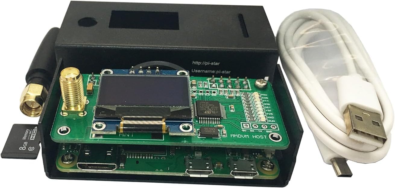 Hotspot MMDVM migliorato, completamente assemblato con display OLED, Wi-Fi, modem vocale digitale per DMR D-Star YSF P25 NXDN POCSAG UHF antenna 433 MHz, compatibile con Pi-Star & Raspberry Pi Zero W