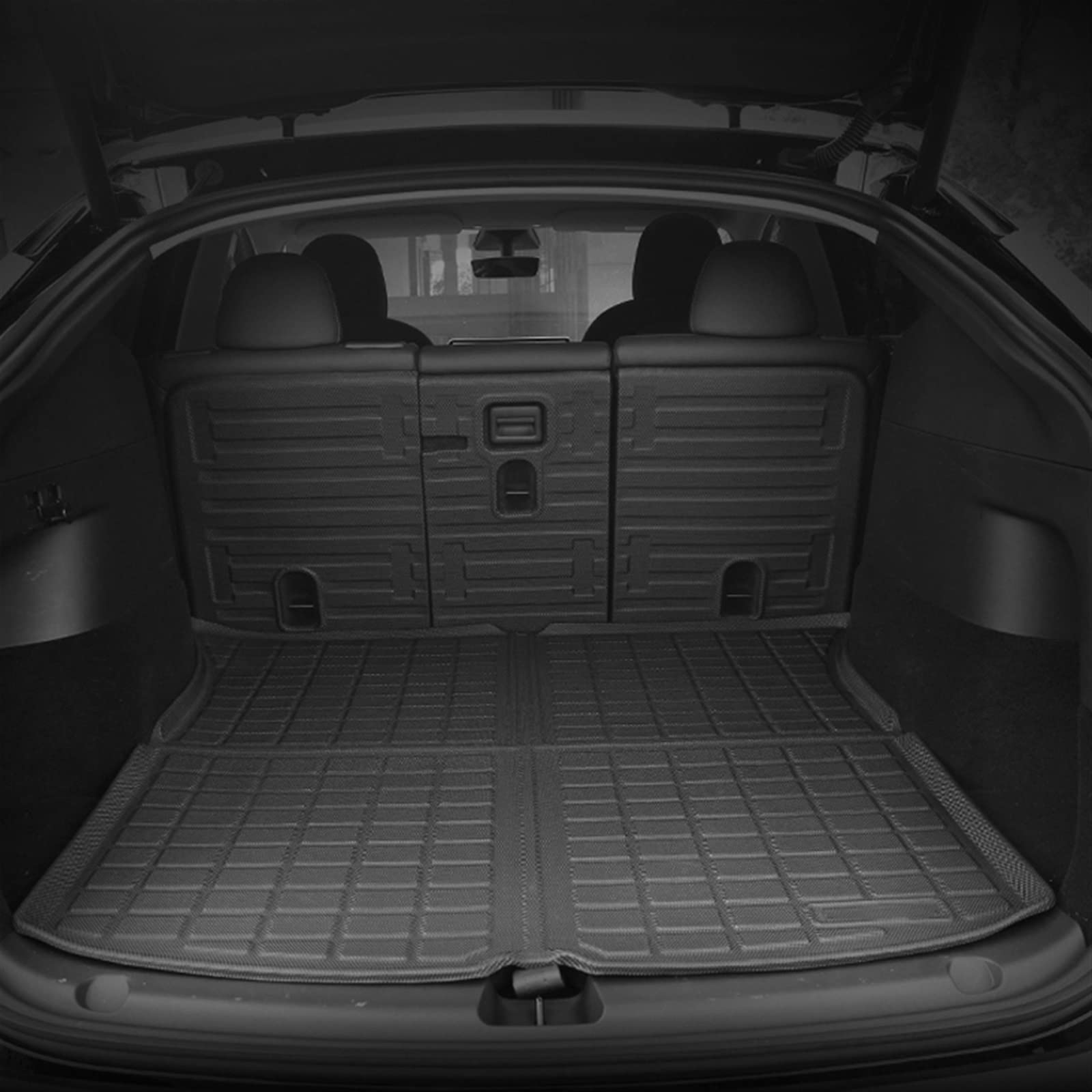 Kofferraum Schutzmatte Für Tesla Für Modell Y Sitze 2020 2021 2022 Rückenmatte Sitzbezug & Kofferraummatten Set Kofferraum Teppich Cargo Liner Auto Kofferraummatten (Size : Seats Back Cover)