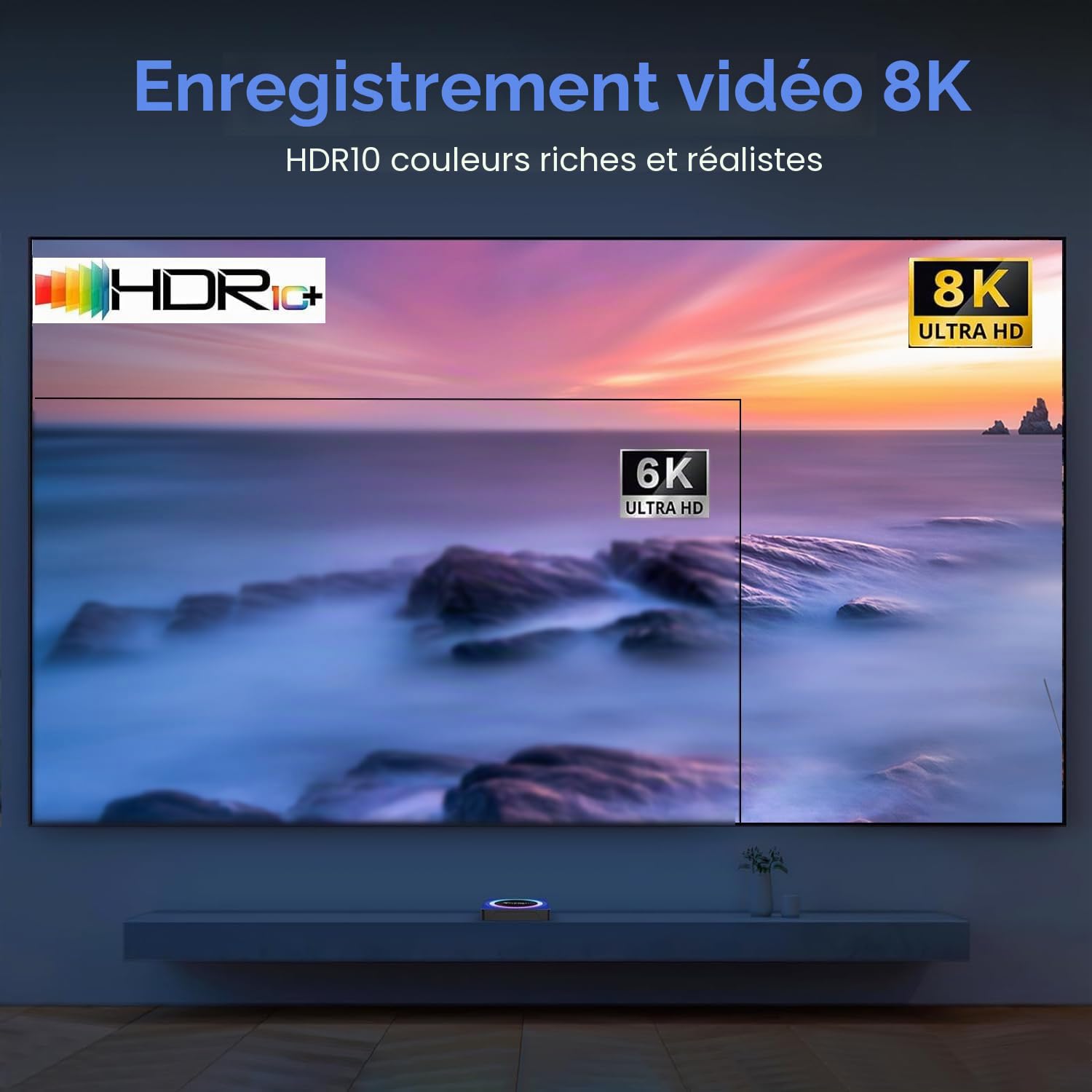 Android TV Box,X13 Android 13.0 4GB RAM 32GB ROM RK3528 Quad-Core 64bit Cortex-A53 Mali 450 MP2 GPU Support 8K 3D 1080P 2.4/5.0GHz WiFi BT5.0 10/100M Ethernet DLNA HDMI 2.0 H.265 Smart TV Box