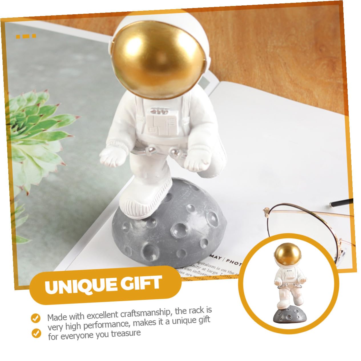 Didiseaon Astronaut Brillenhalter aus Naturharz Dekorativer Display Ständer für Sonnenbrillen und Lesebrillen Spaceman Design als Schreibtisch Deko und Organizer für Zuhause und Büro