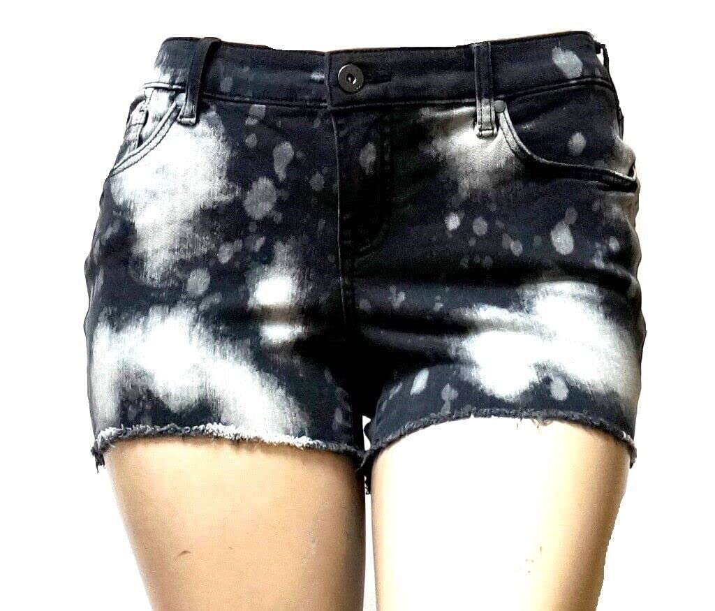 Jack David 1826 jeansTORRID/Jack David Womens Plus Size Shorts Stretch Distressed TIE-DYE BLACK & WHITE Cotton Denim Jeans