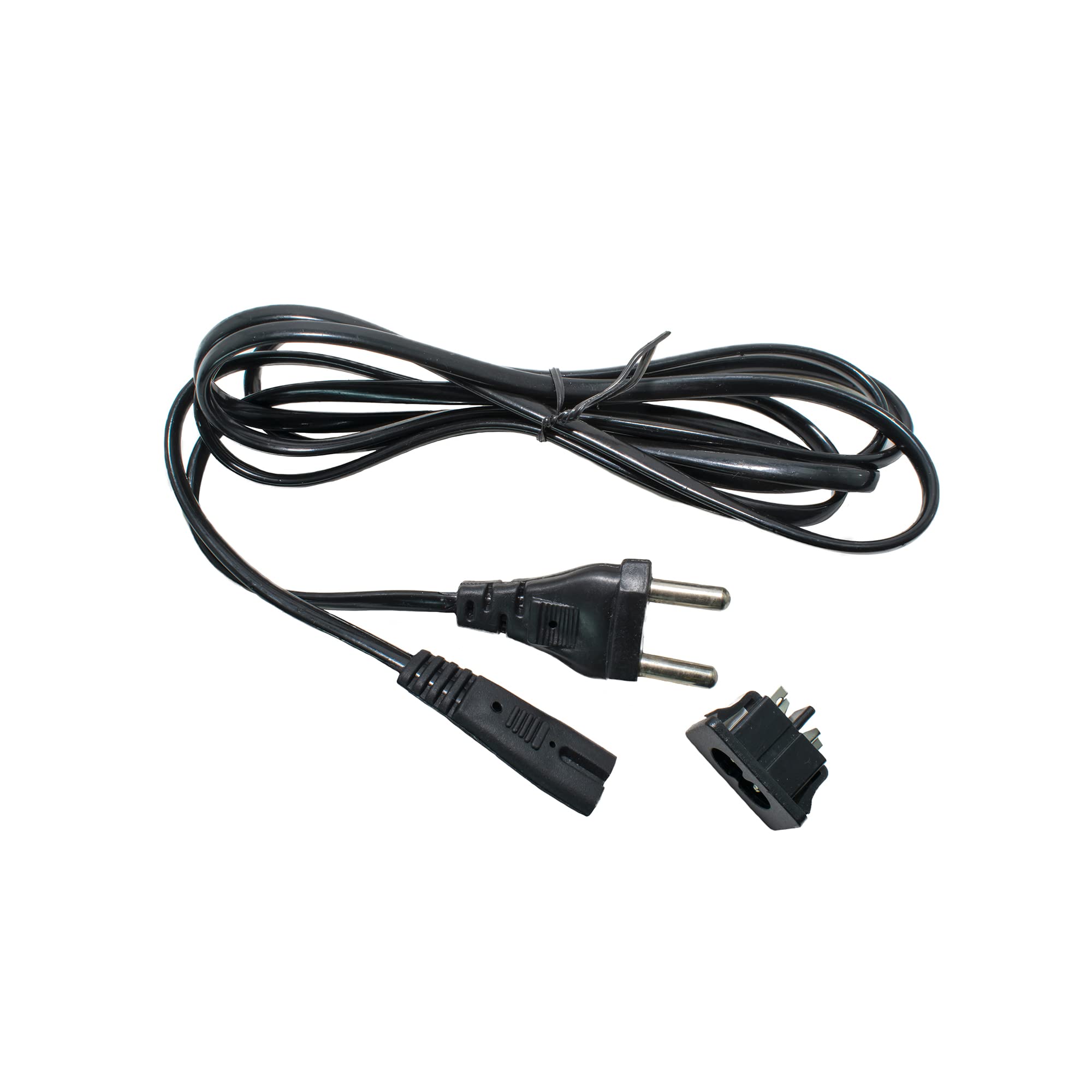 Ovicart AC 220V 2 Pin Power Cable Plug 2 Core Mains Cord Lead with Socket Jack-image-3