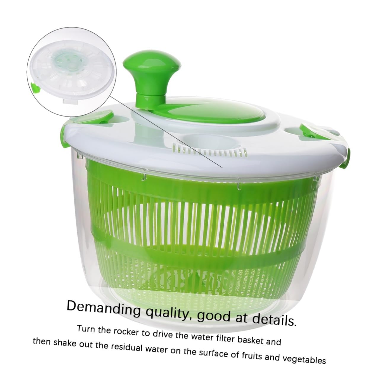 MAGICLULU Asciuga Insalata Manuale in Plastica Verde per Verdure e Frutti, Disidratatore per Uso Domestico e Preparazione Insalate Fresche