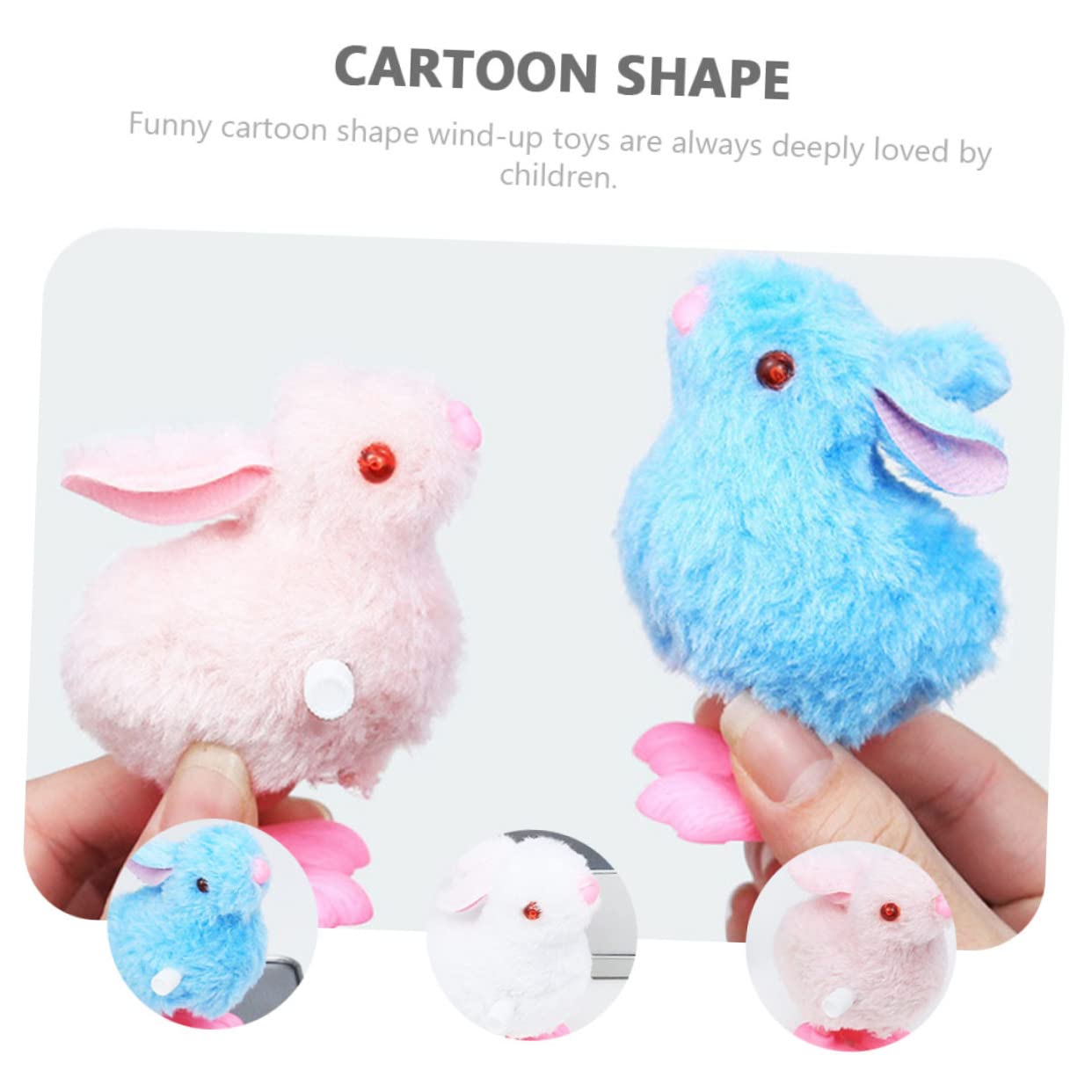 Toddmomy 5Pcs Wind Up Bunny for Clockwork Party Favors Educational Cartoon Playthings for Boys for Birthdays and Special Occasions Random Color