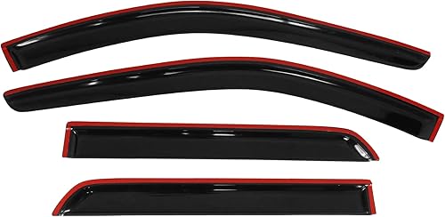 Miniatura 6 de IKON MOTORSPORTS - Visera de ventana compatible con Dodge Durango 2011-2025, 4 unidades con tinte de humo acrílico, protección contra la lluvia,