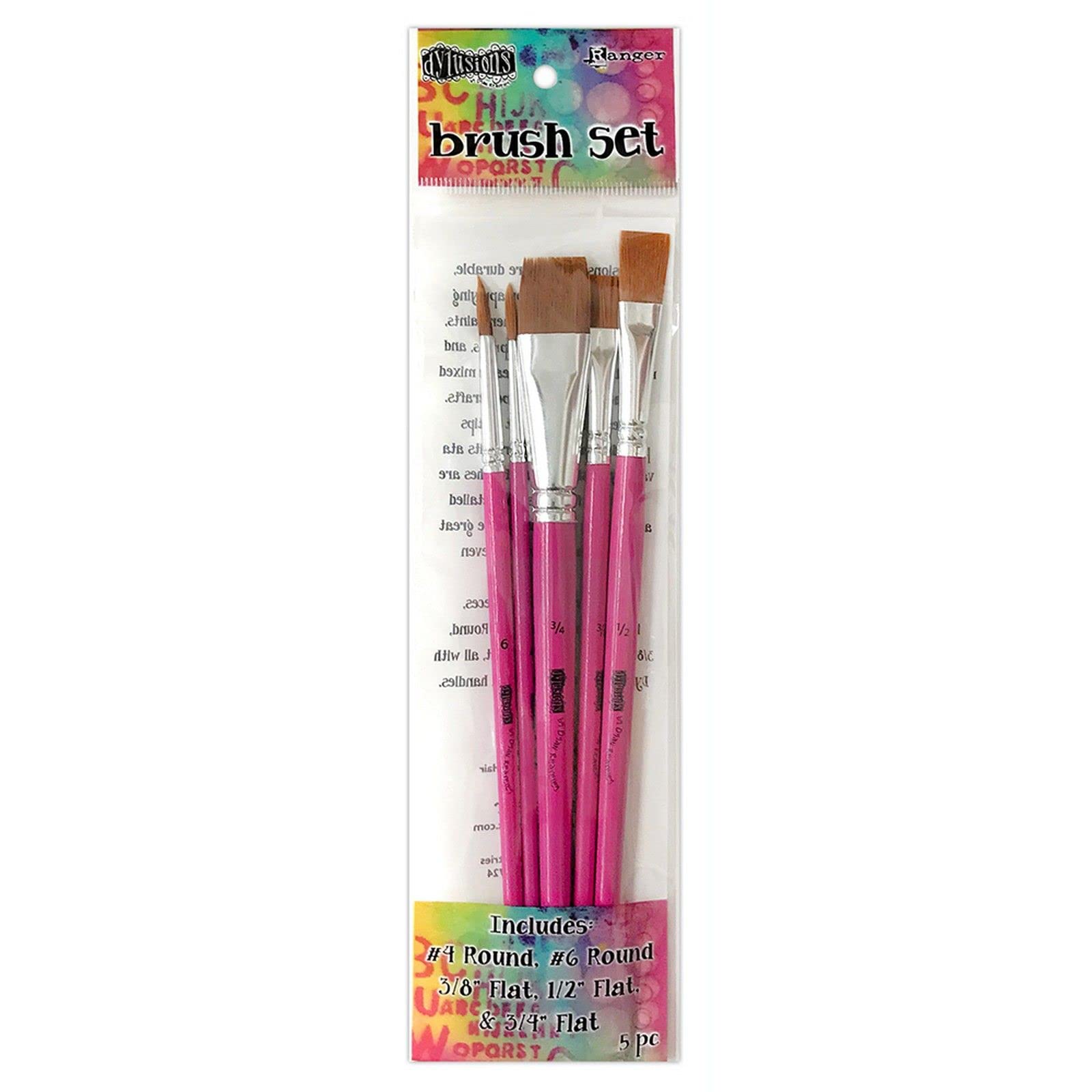 Ranger White Dyan Reaveley's Dylusions Brush Set 5/Pkg