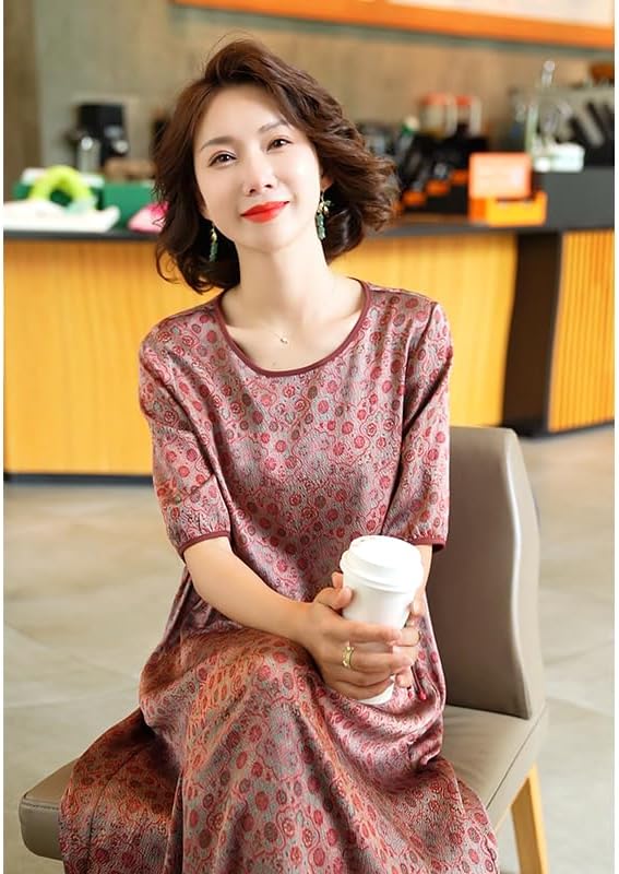 Amazon.co.jp: [TEEVEN LUKE] 桑蚕丝连衣裙, 中国風シルク