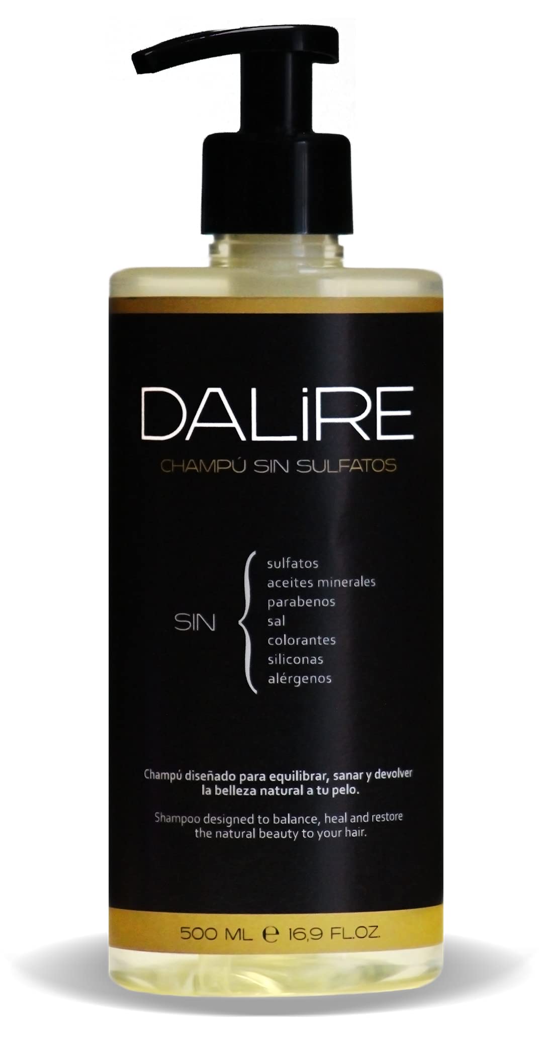 Pack Life SIN. Champú sin sulfatos Dalire 500ml. Mejor Champú 2021. Premio HealthHair. Sin Parabenos, Sin Sal, Sin tóxico, Acondicionador del pelo Dalire y Gel de Baño Sin Sulfatos Dalire