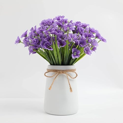 Miniatura 3 de Flores artificiales para exteriores, 10 paquetes de flores falsas para exteriores, resistentes a los rayos UV, flor de primavera de seda sintética