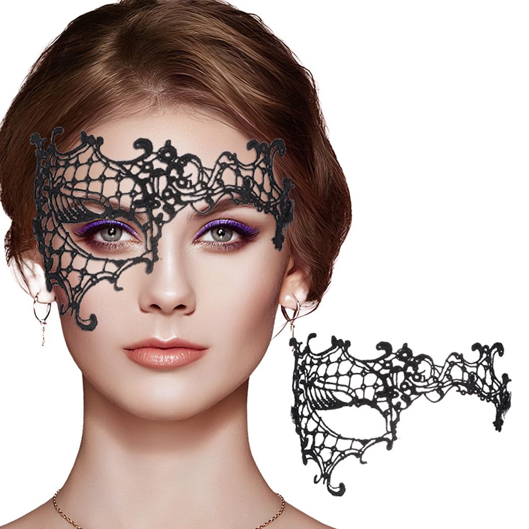 Blindery Masquerade Mask for Women Lace Eye Mask Venetian Mask Costume Lace Mask Ball Proms and Party