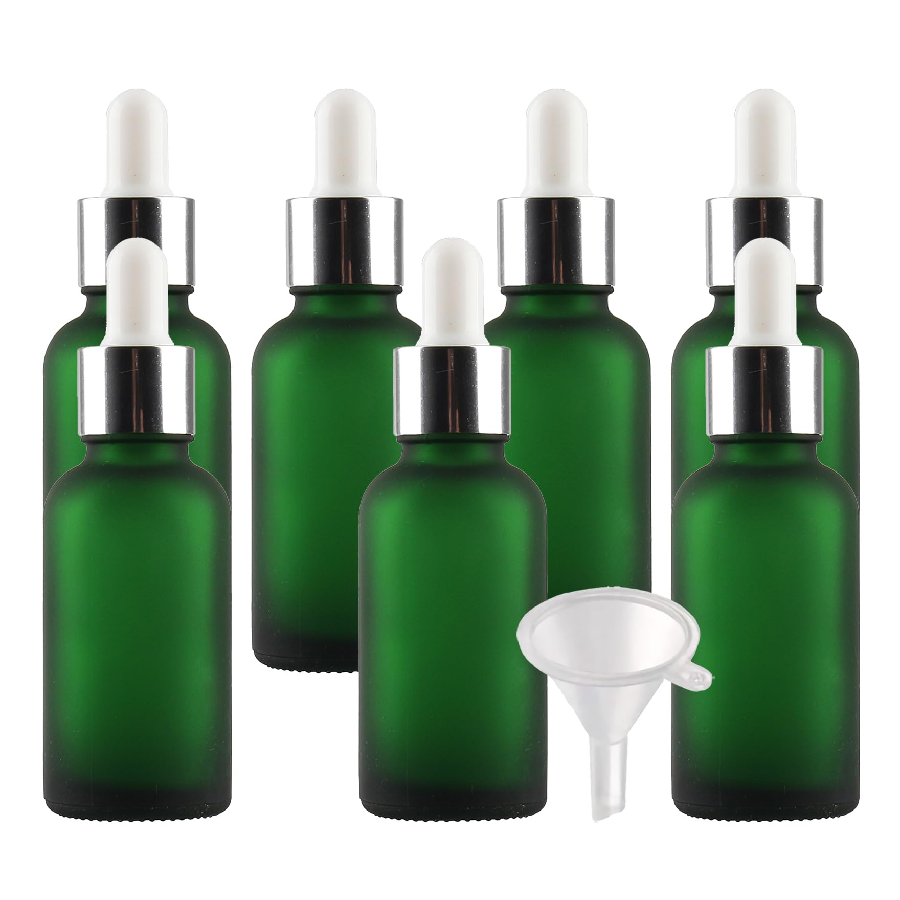 24 Piezas 30ml Mate Verde Frasco Cuentagotas Cristal, Botellas Cuentagotas Vacío con Plata Pipeta de Vidrio, para Muestra Fragancias de Aceites Esenciales de Aromaterapia Masaje Viaje