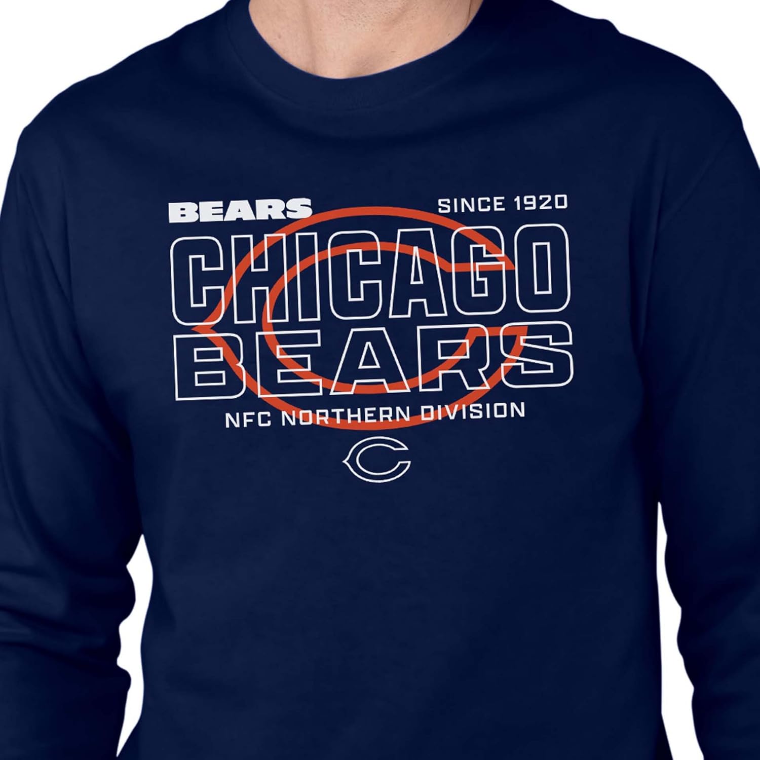 Junk Food NFL - Modern Outline - Officially Licensed Adult Long Sleeve Fan Tee for Men and Women