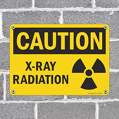 SmartSign Cartello Attenzione Radiazione Raggi X – 17,8x25,4 Cm – Plastica HDPE 55 Mm – Fori Preforati – Inglese