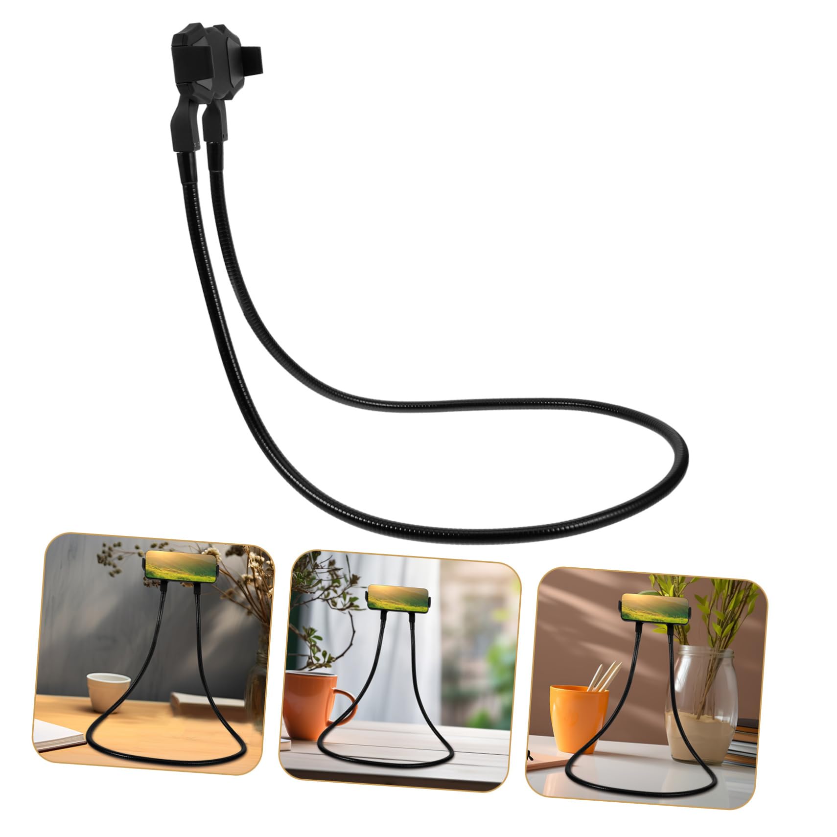 Soporte de Cuello para Teléfono y Tableta, Diseño para Colgar al Cuello, Estructura Estable en Abs y Metal, Adecuado para Sofá y Escritorio