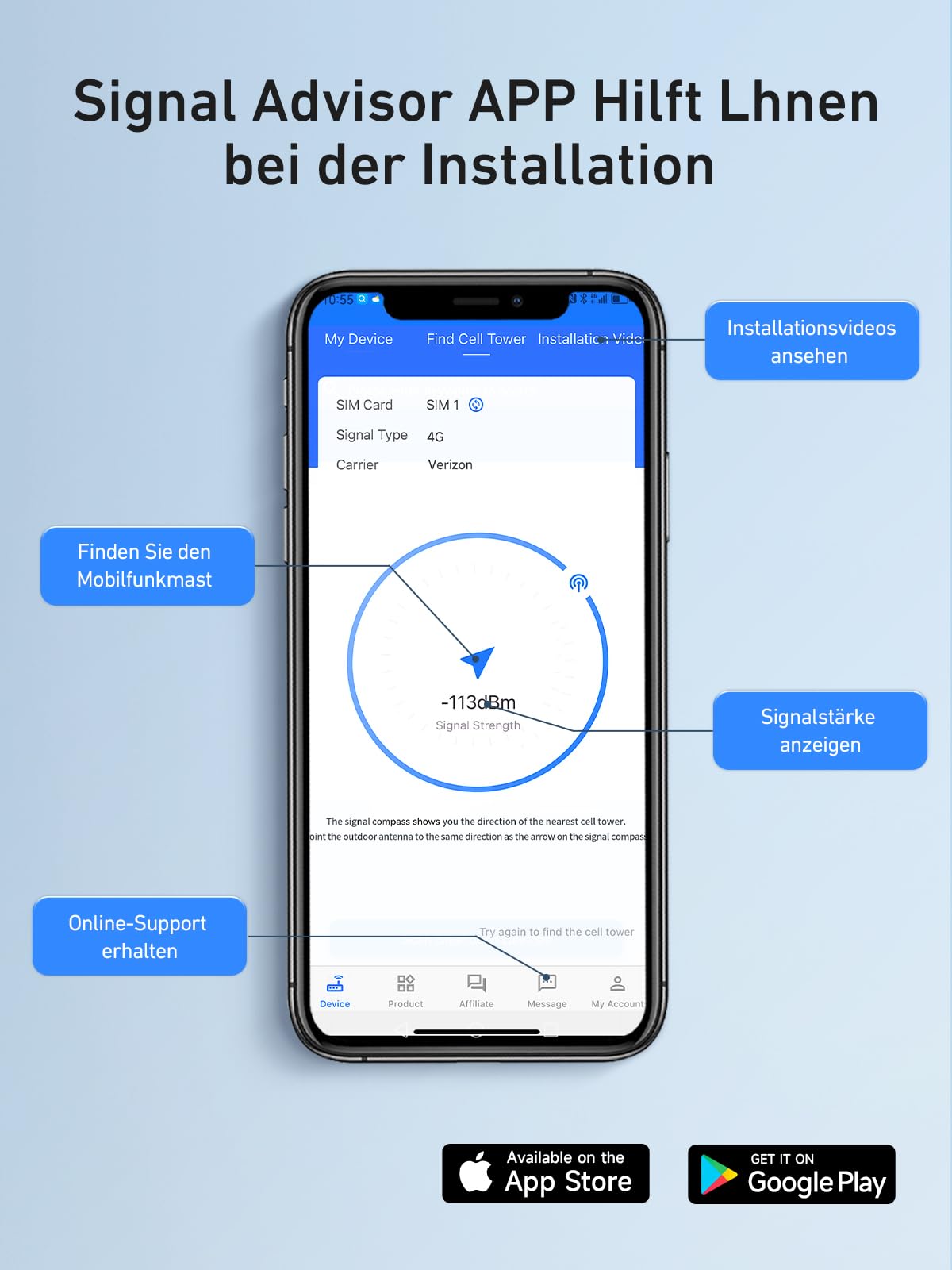 ANNTLENT Empfangsverstärker Handy Verstärker 4G LTE für Band 20/7 Mobilfunk Verstärker 800Mhz 2600Mhz, Mobilfunk Signalverstärker 4G Alle Netze Data Repeater T-Mobile, O2-Unterstützung
