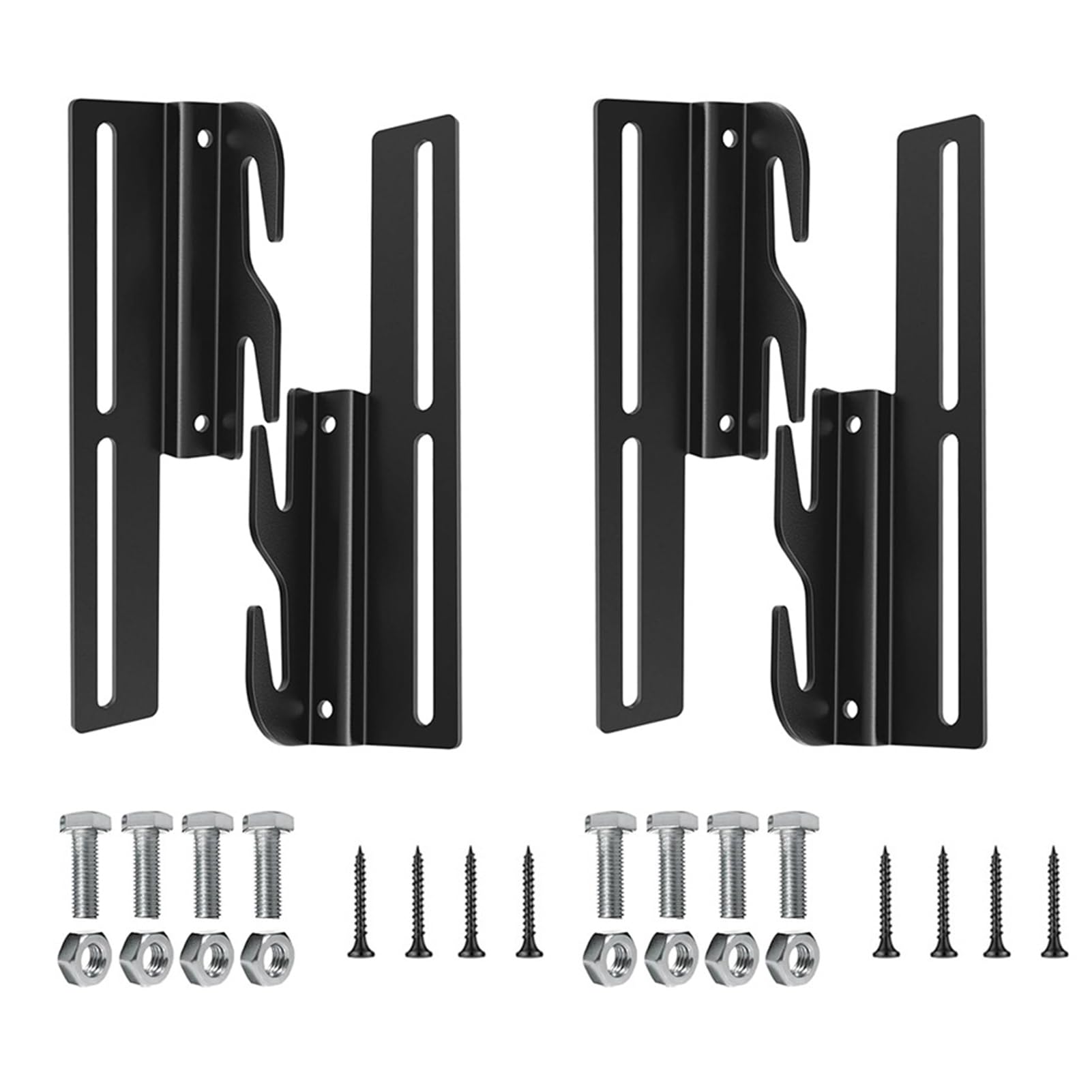 Anwhriet Black 2/4Pcs Bed Frame Conversion Bracket With Hardware Bolt-On To Hook-On Headboard Adapter Bracket Bed Rail Hook Plate Adapter
