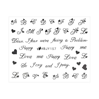 ネイルシール ステッカー ロゴ 筆記体 ブラック【F212B】 ネイル