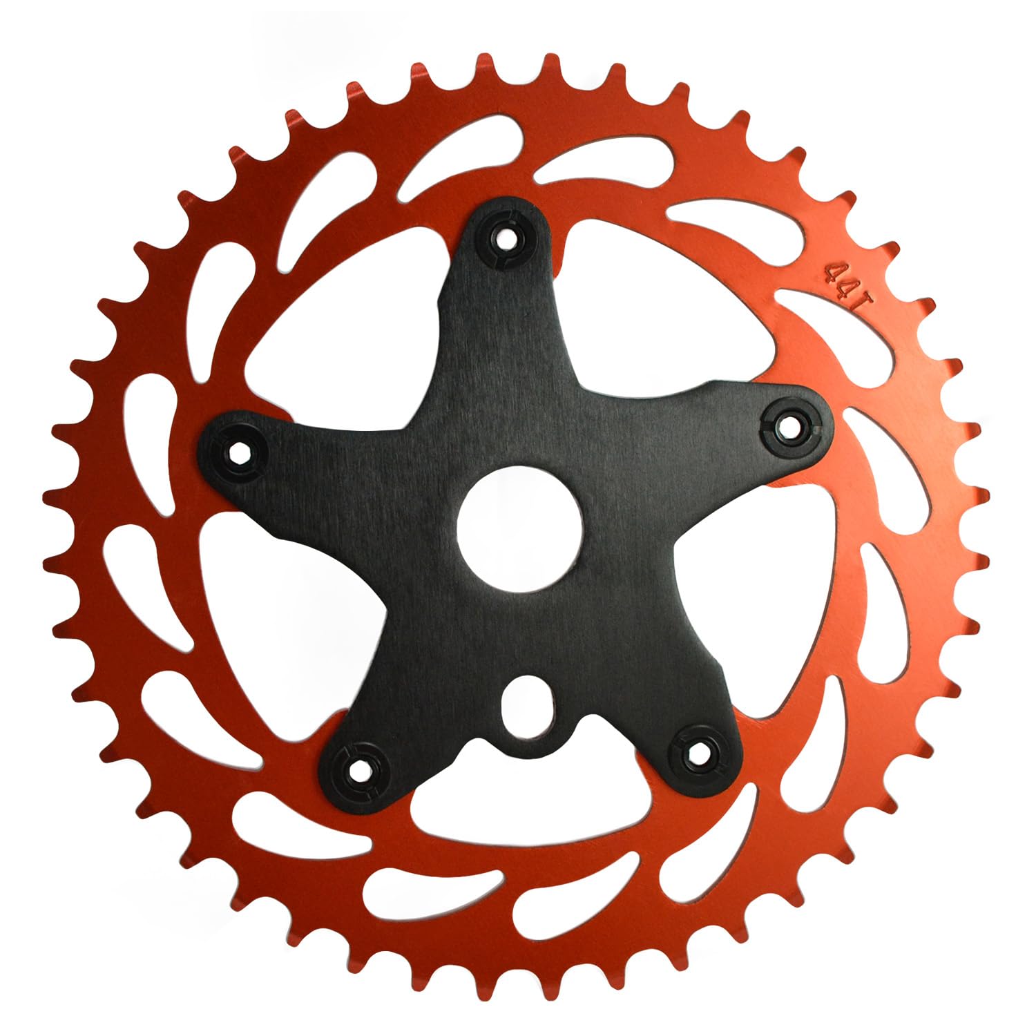 WFS Helix Chainring w/Spider Sprocket 44T 1/8" 110mm BCD 5 Arm Hole for Old School Mountain Bike, Road Bikes, MTB And BMX Single Speed Fixie