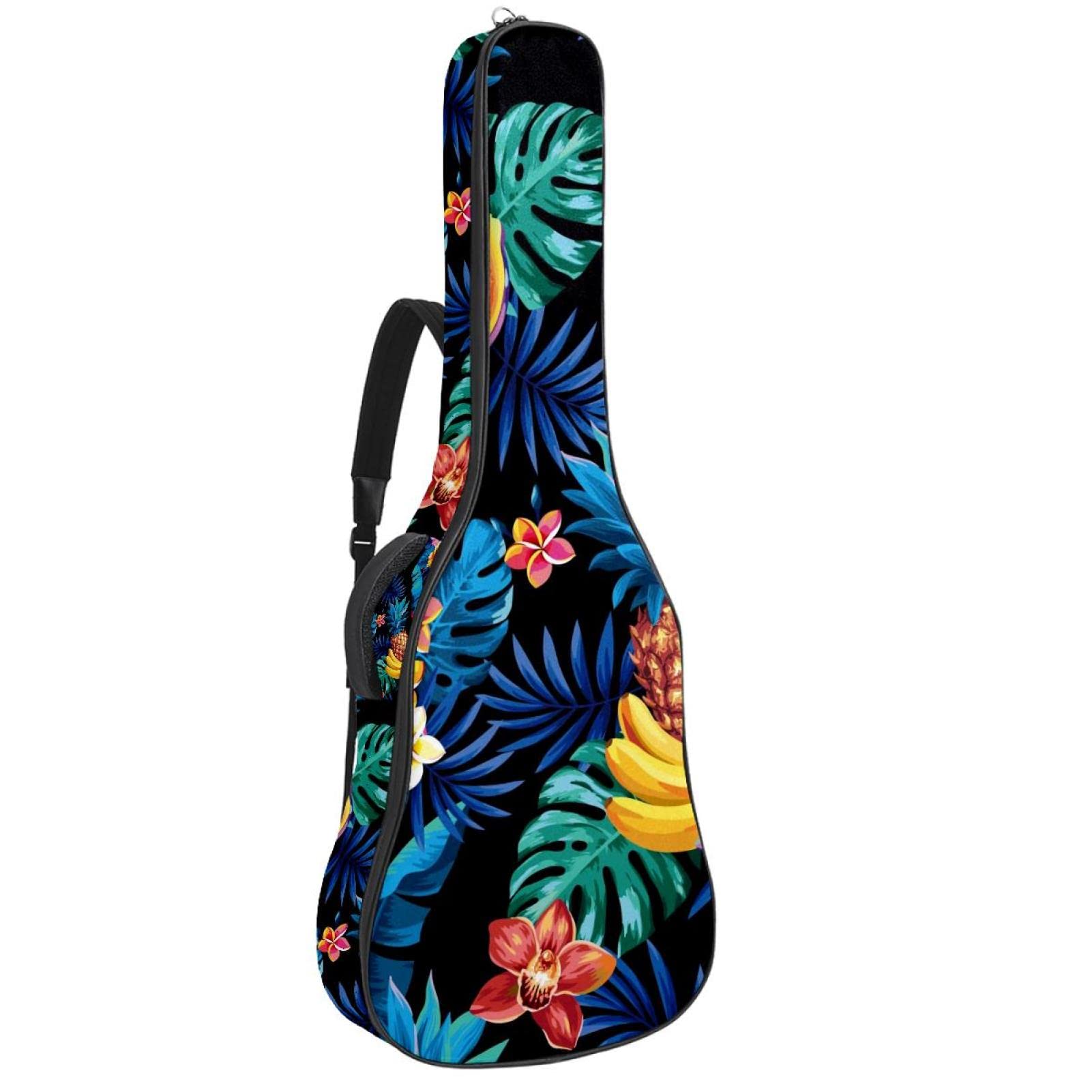 Torba na gitarę akustyczną wodoodporna gitara plecak gruby miękki wyściełany owoce tropikalne palma klasyczna gitara etui, kolor1, 42.9x16.9x4.7 in, Organizer do torby