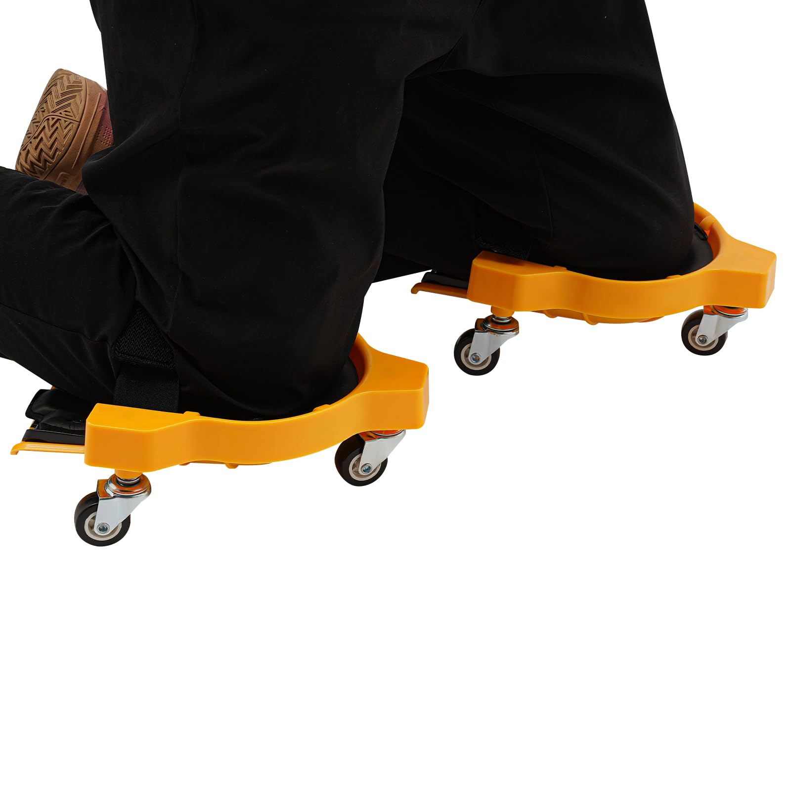 WooDerson Rodilleras giratorias, 2 unidades de rodilleras giratorias para el trabajo, rodilleras deslizantes flexibles con correas ajustables, rotación de 360 grados, para el trabajo en construcción
