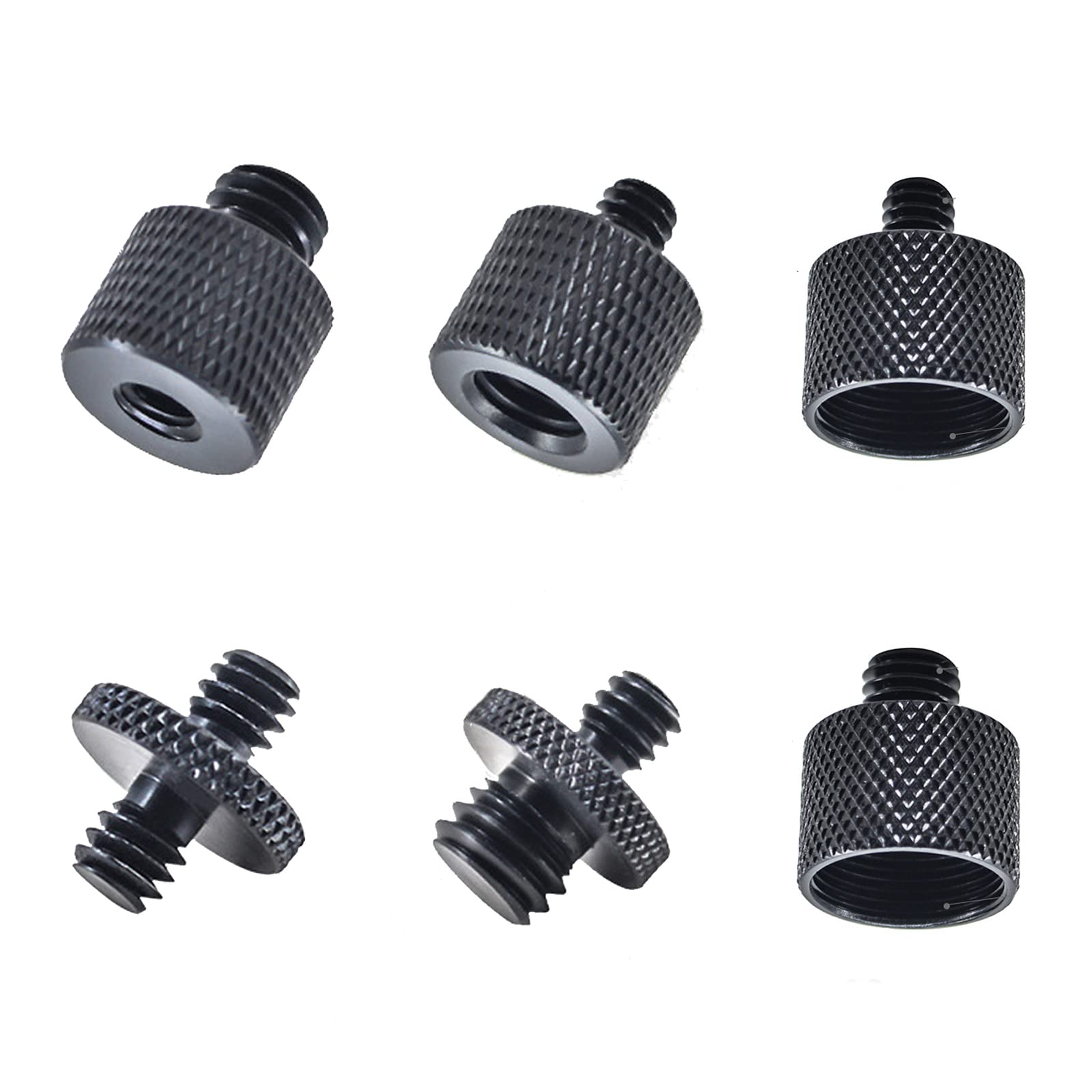 6 Pcs Tripod Adapter Mic Stand Adapter 3/8 to 1/4 Adapter and 3 8 to 5 8 Female/Male Screw Adapters Tripod Screw Thread Adapter for Tripods Camera Microphone Stand Speakers Monitor