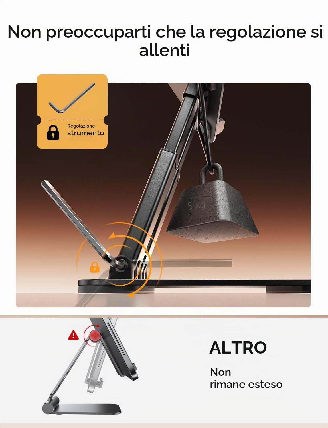 LISEN Regolabile Supporto Tablet per iPad 10 11 Generazione Air iPhone 4.7"-15.9" Samsung