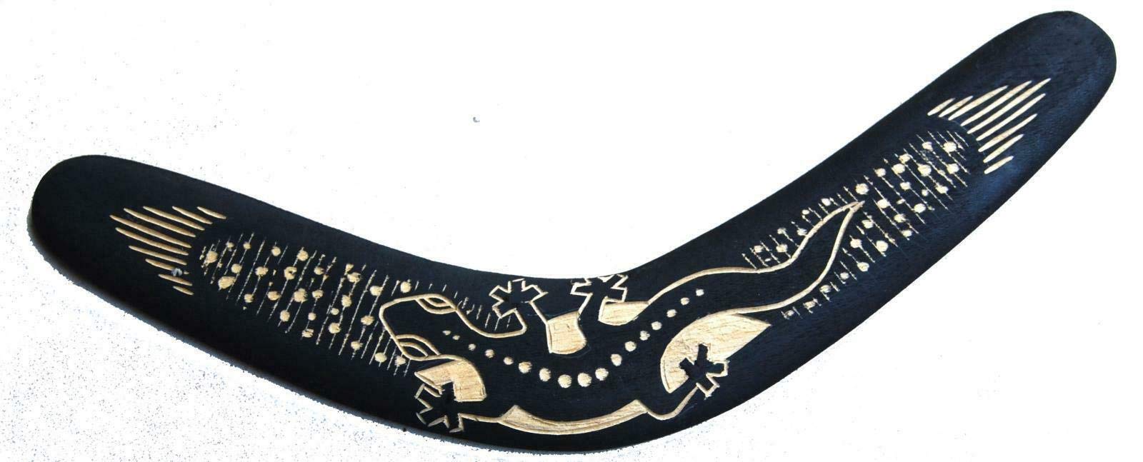 36cm Fair Trade Hand Carved Gecko Lizard Indonesian Balinese Boomerang