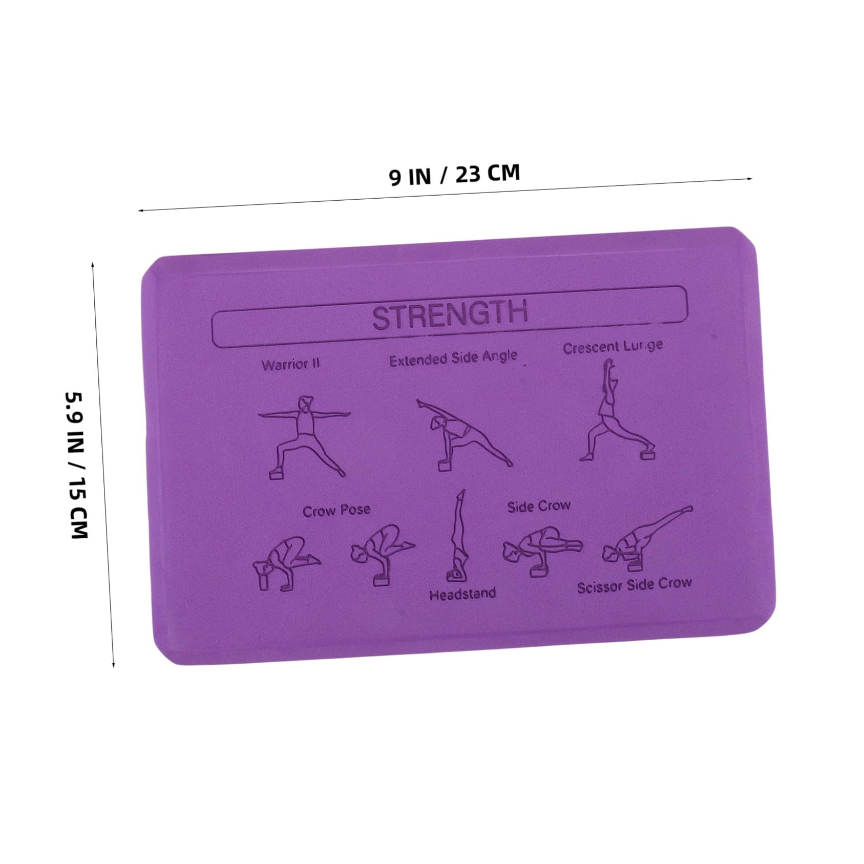 WOONEKY Bloques de Yoga de Espuma Eva de Alta Densidad y Peso Ligero con Correa para Ejercicios de Estiramiento y Entrenamiento de Equilibrio en Rutinas de Fitness