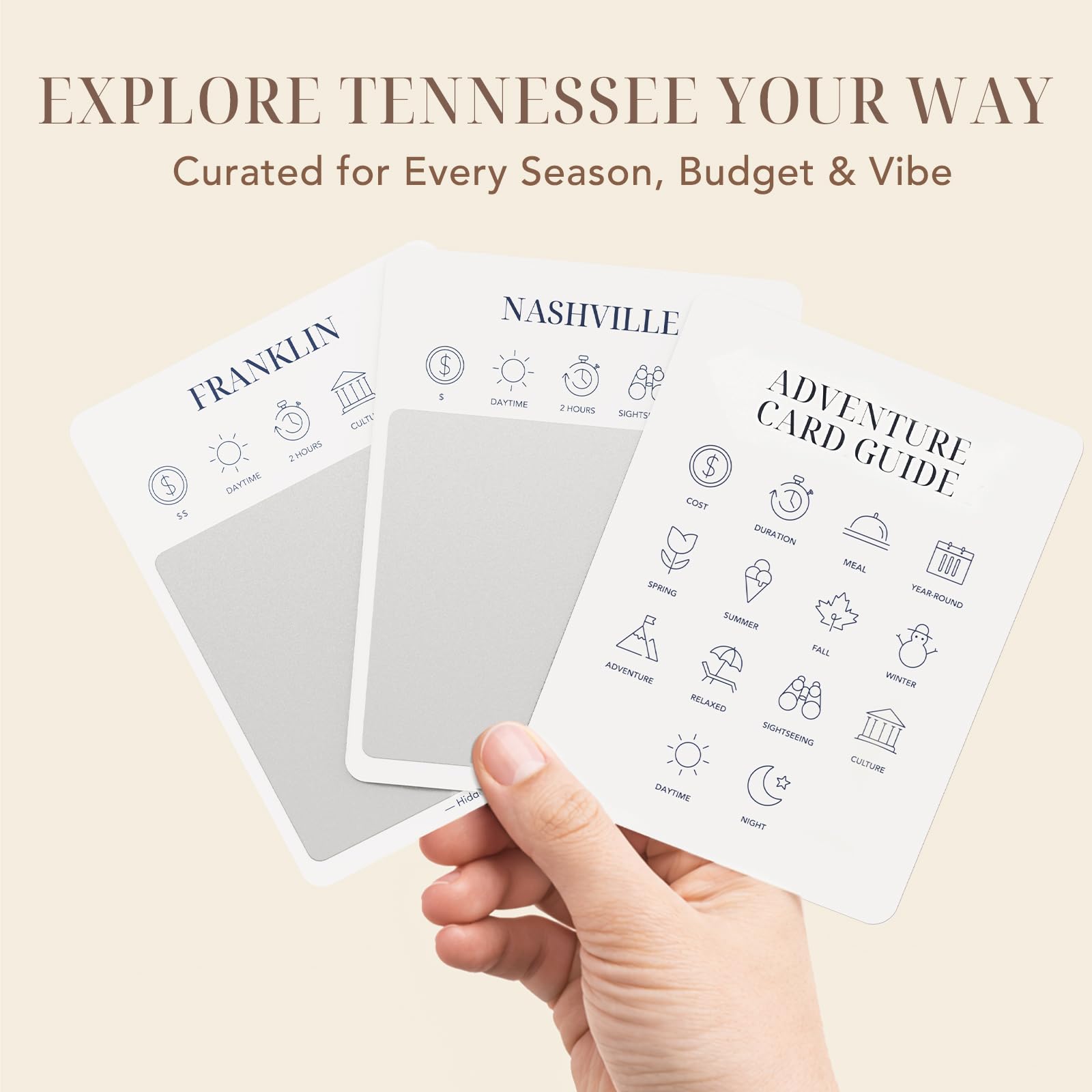 Tennessee Adventure Bucket List Cards, 50 carte da grattare per Stato | Gemme nascoste locali uniche, 2026 Schede elenco secchio fuori dal ritmo, Regali del Tennessee per coppie e famiglie