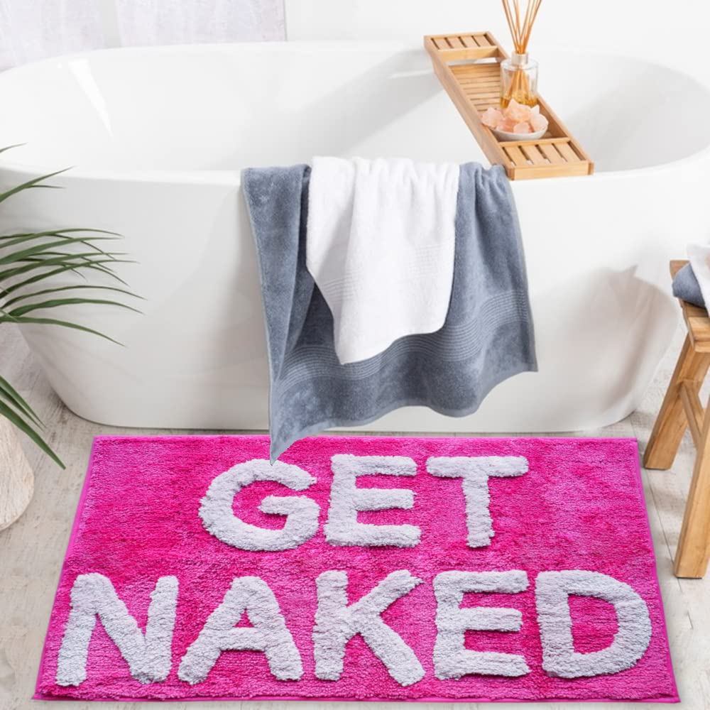 Evovee Hallo Mooie Badmat Lichtroze Blush Perzik Koraal Leuke Badkamer Tapijten voor Meisjes Je Ziet Er Goed Prachtig Grappig Douche Plezier Badkamer Decor Antislip Wasbaar Kinderen Vrouwen