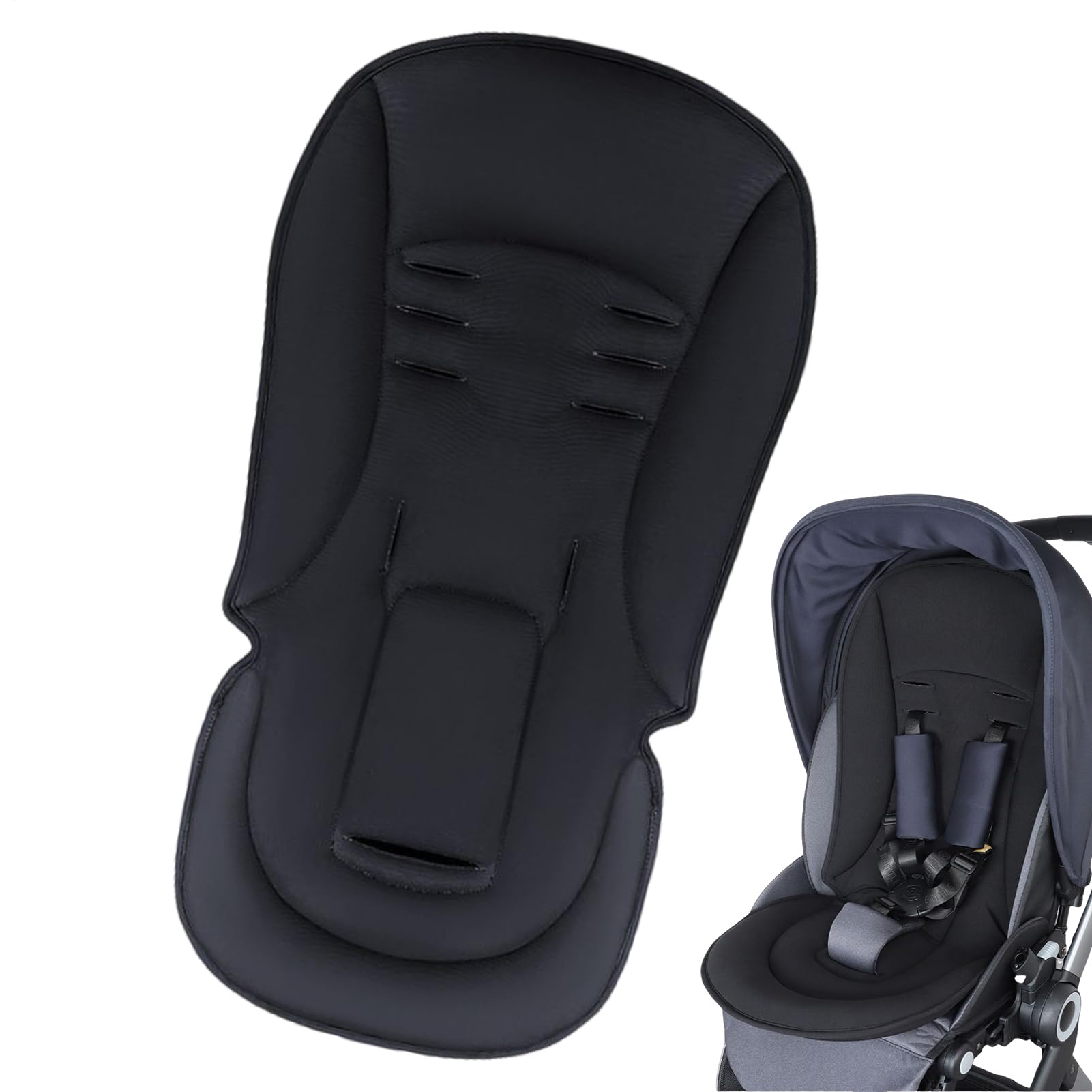 Coussin De Poussette Doux Respirant Réglable En Hauteur | Housses de siège auto enfant pour poussettes, chaises hautes, sièges auto, crèches, promenades, courses, parc, voyages,