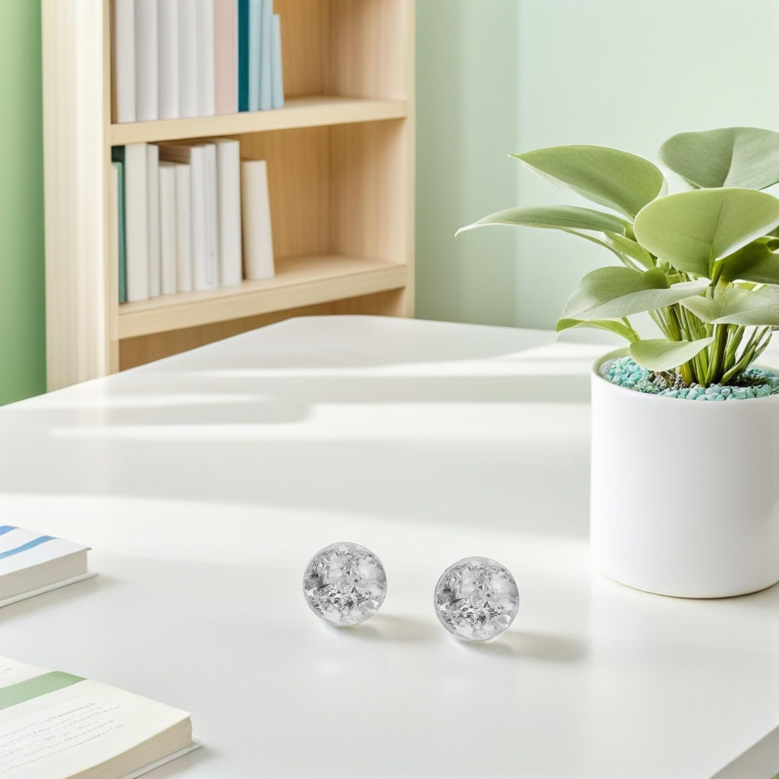 Kristallkugel 2 Stück 3cm Glaskugeln Dekorative Kugeln für Wasserfontänen Ornament und Büro Inklusive Kleiner Glas Skulpturen
