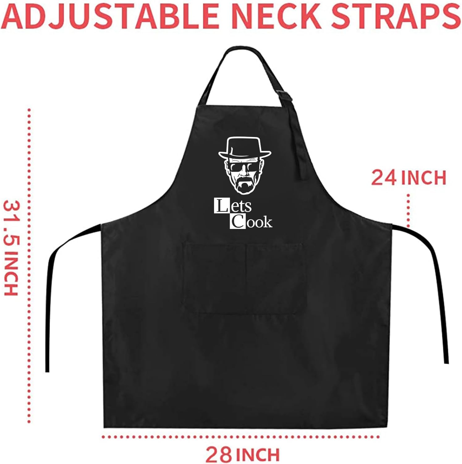 ZOORON Funny Cooking Chef Apron with Pockets BBQ Kitchen Work Aprons Birthday Father’s Day Grilling Gifts for Dad, Husband - Image 6