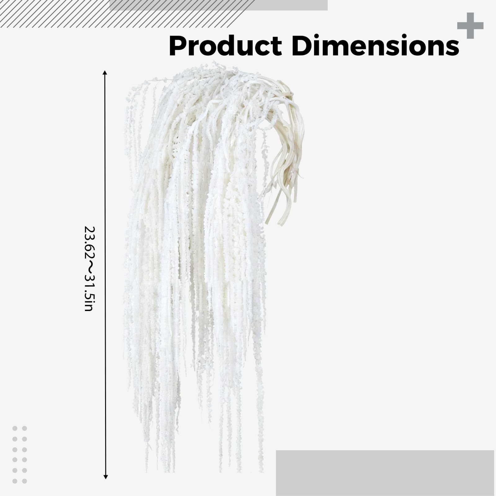 Lot de 10 Fleurs retombantes d’Amarante séchées Blanches Naturelles, Amarante préservée pour décoration de Mariage, décoration Douce Romantique et Composition de Fleurs séchées