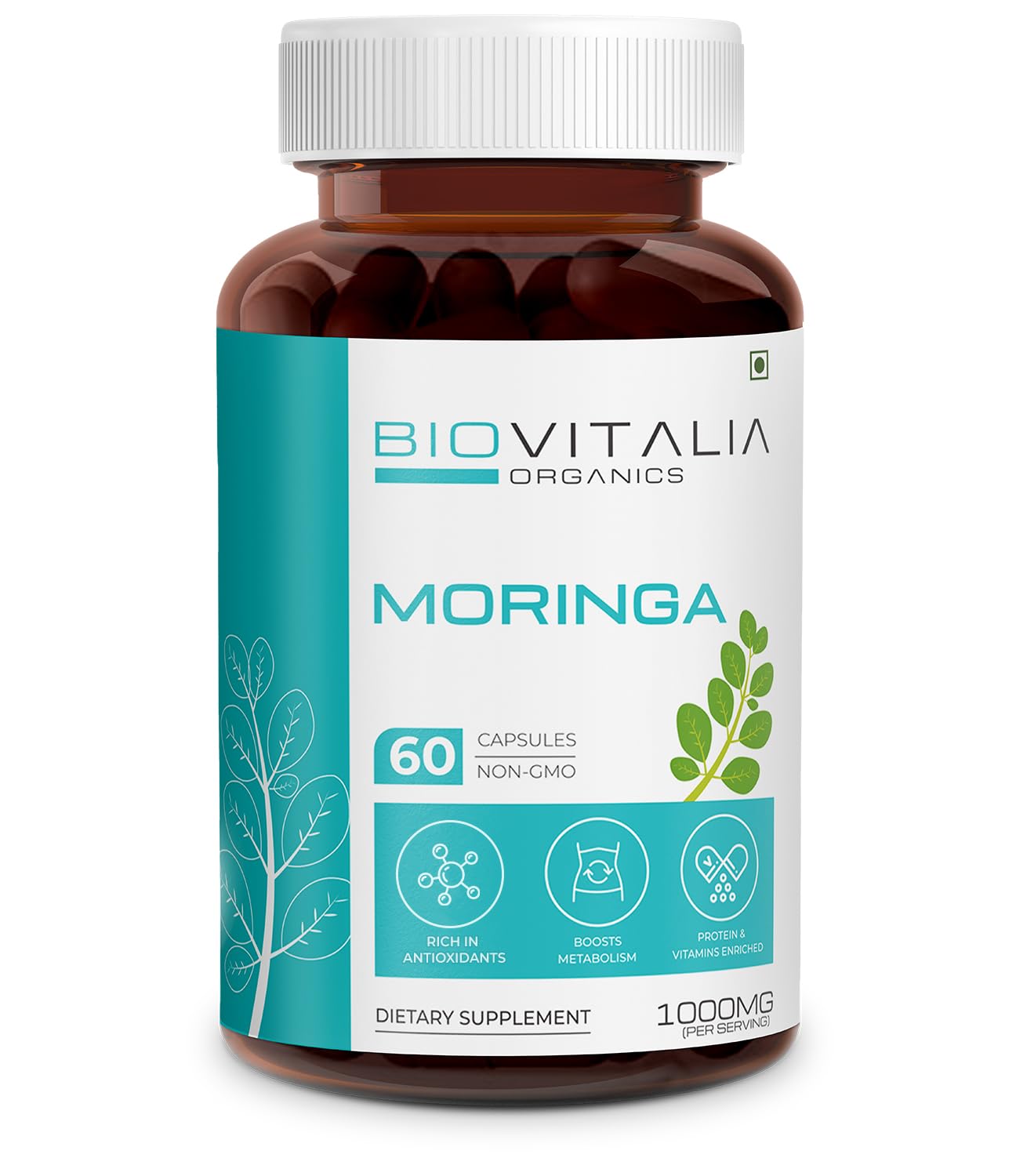 Biovitalia Organics Moringa 1000mg | Helpful in Overall Health and Wellness | Immunity Booster | Boost Metabolism and Digestion | Good for Skin & Hairs - 60 Vegan Capsule (B0CG3H1J54) Amazon Price History, Amazon Price Tracker
