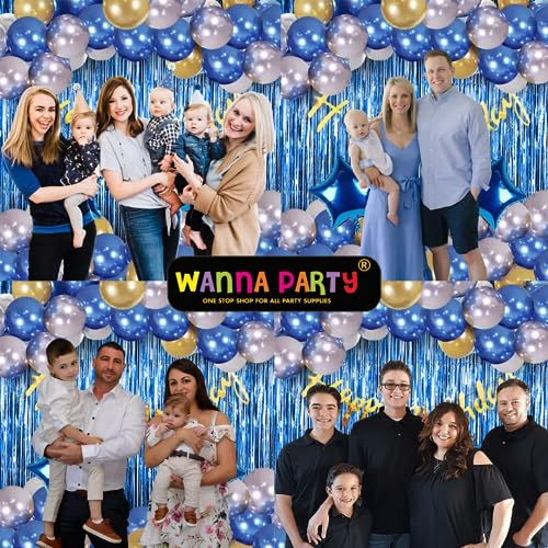 Image of Wanna Party 44-Piece Birthday Party Decor Kit for Husband & Boys | Balloons, Banner & Celebration Supplies for Kids and Adults