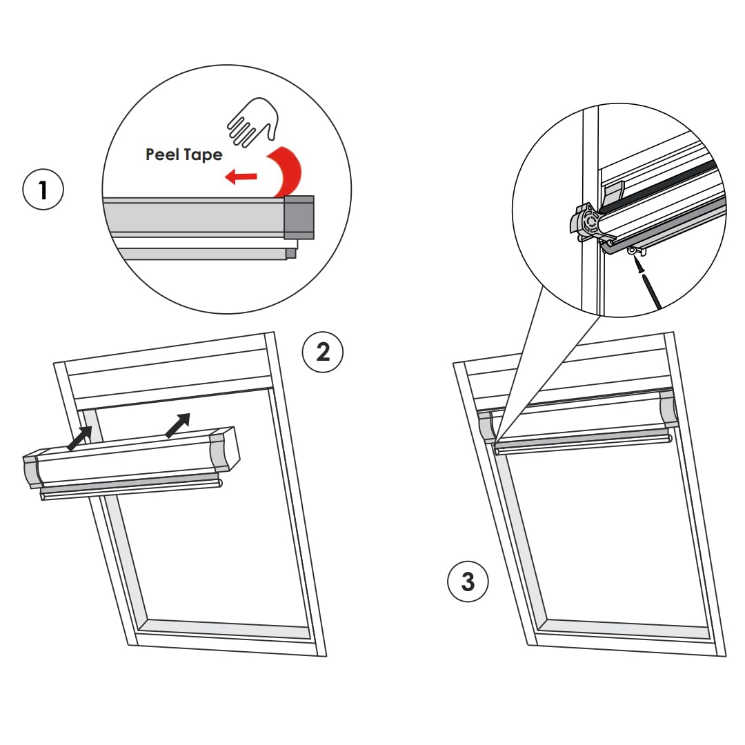 Verdunkelungsrollo Premium für Roto, auf Maß, Thermorollo, Sonnenschutz | Dachfensterrollo, passend für Modelle 310-849, Q4, R35-R88
