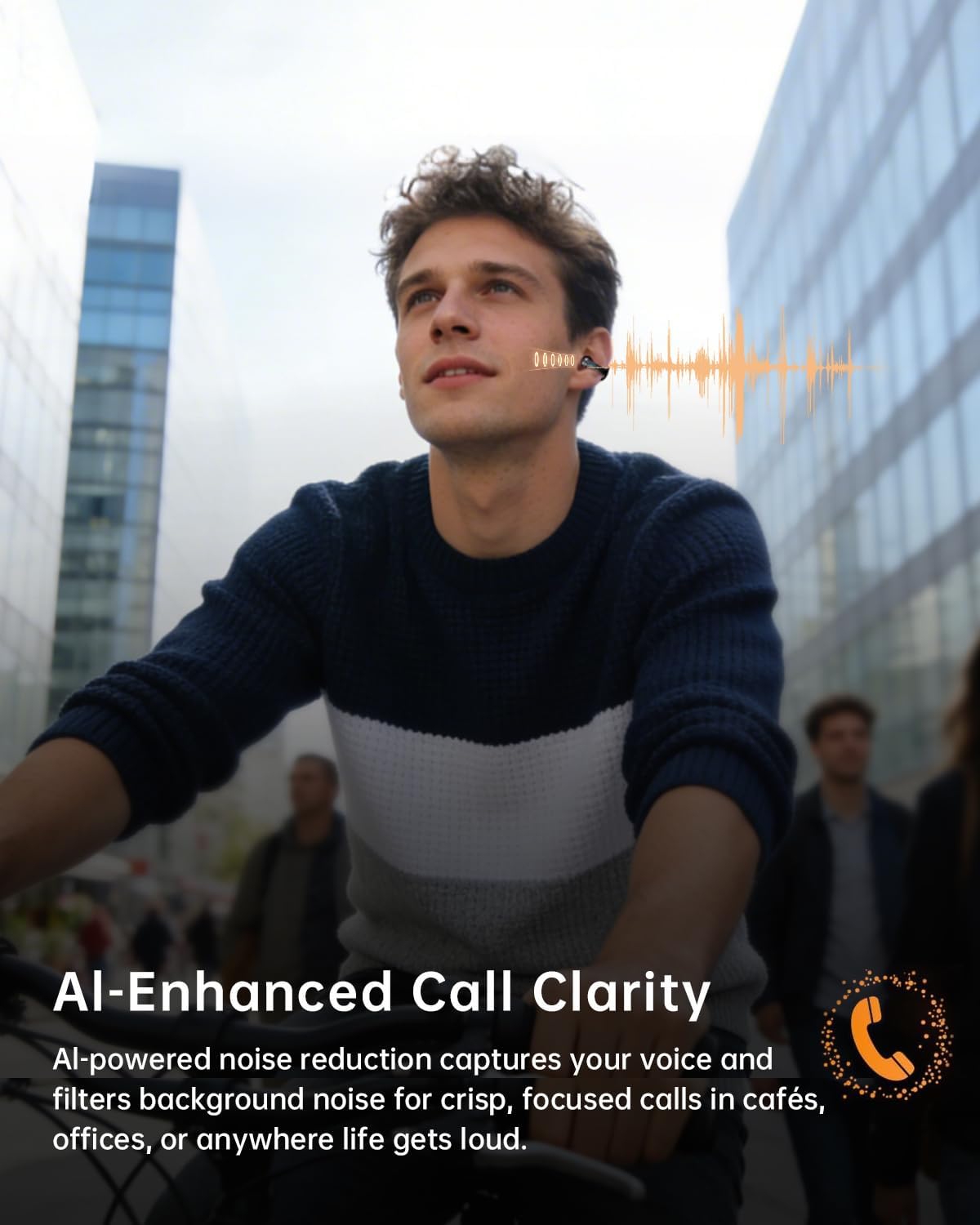 Open Ear Wireless Headphones, Clip-On Earbuds with Ultra Lightweight Comfort for All-Day Wear, Immersive Cinematic Sound, Built-in Mic, Bluetooth 6.0 Secure Fit for Sports Running Gym - Black