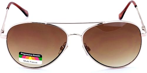 Miniatura 2 de V.W.E. Gafas de lectura progresivas sin línea de lágrima de metal, lentes de sol para lector trifocal