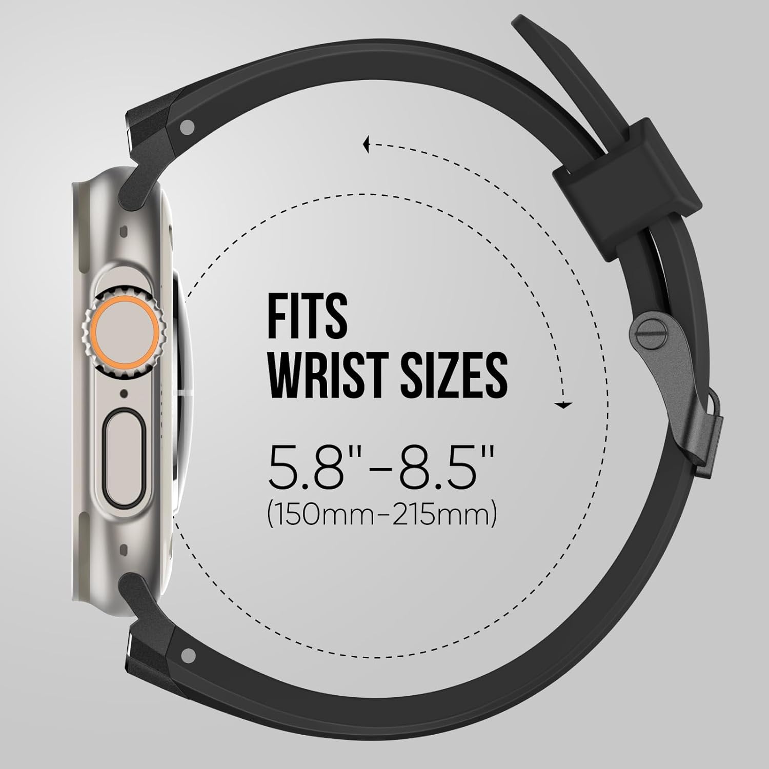 Suitisbest Sport Band for Apple Watch Ultra 2/Apple Watch Ultra Bands 49mm 45mm 44mm 42mm, Wide Rugged 316L Stainless Steel Connector Durable Silicone Band for iWatch Ultra 9 8 7 6 5 4 3 SE - Image 6