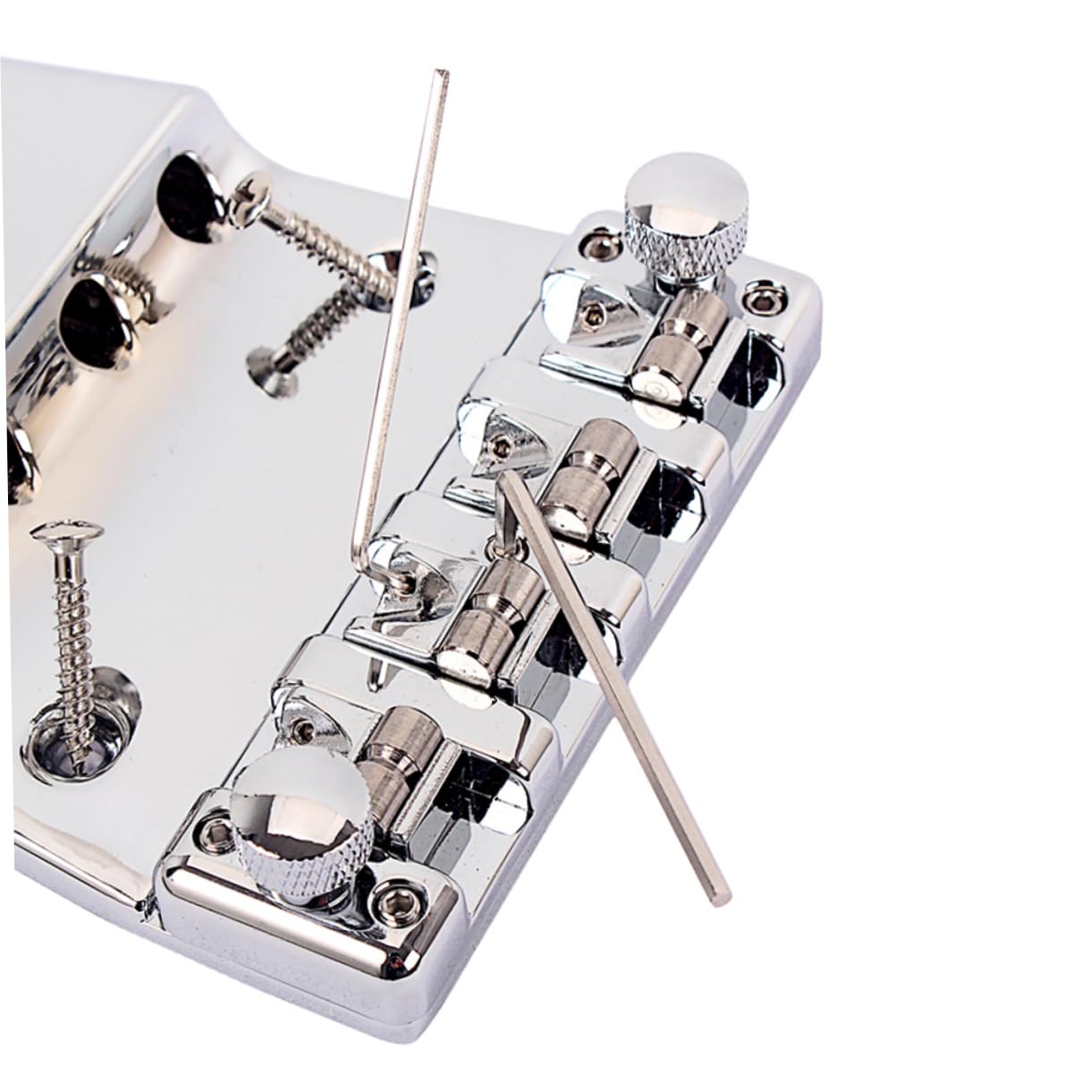 Holibanna 4 String String Metal Bass Bridge Saddle Strain Plate for Musical Instrument Replacement Easy Mount Vintage Look Accessory for Bass