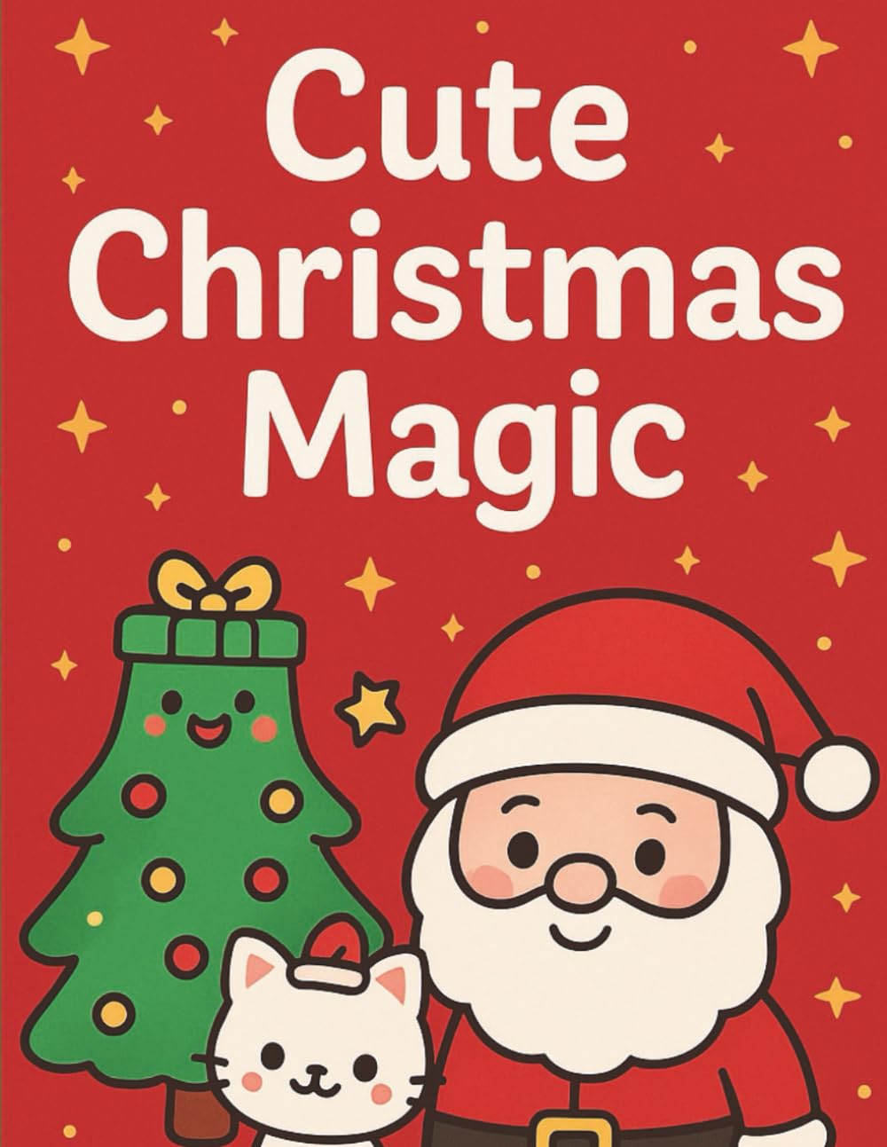 Cute Christmas Magic: Kawaii Coloring Book for Kids
