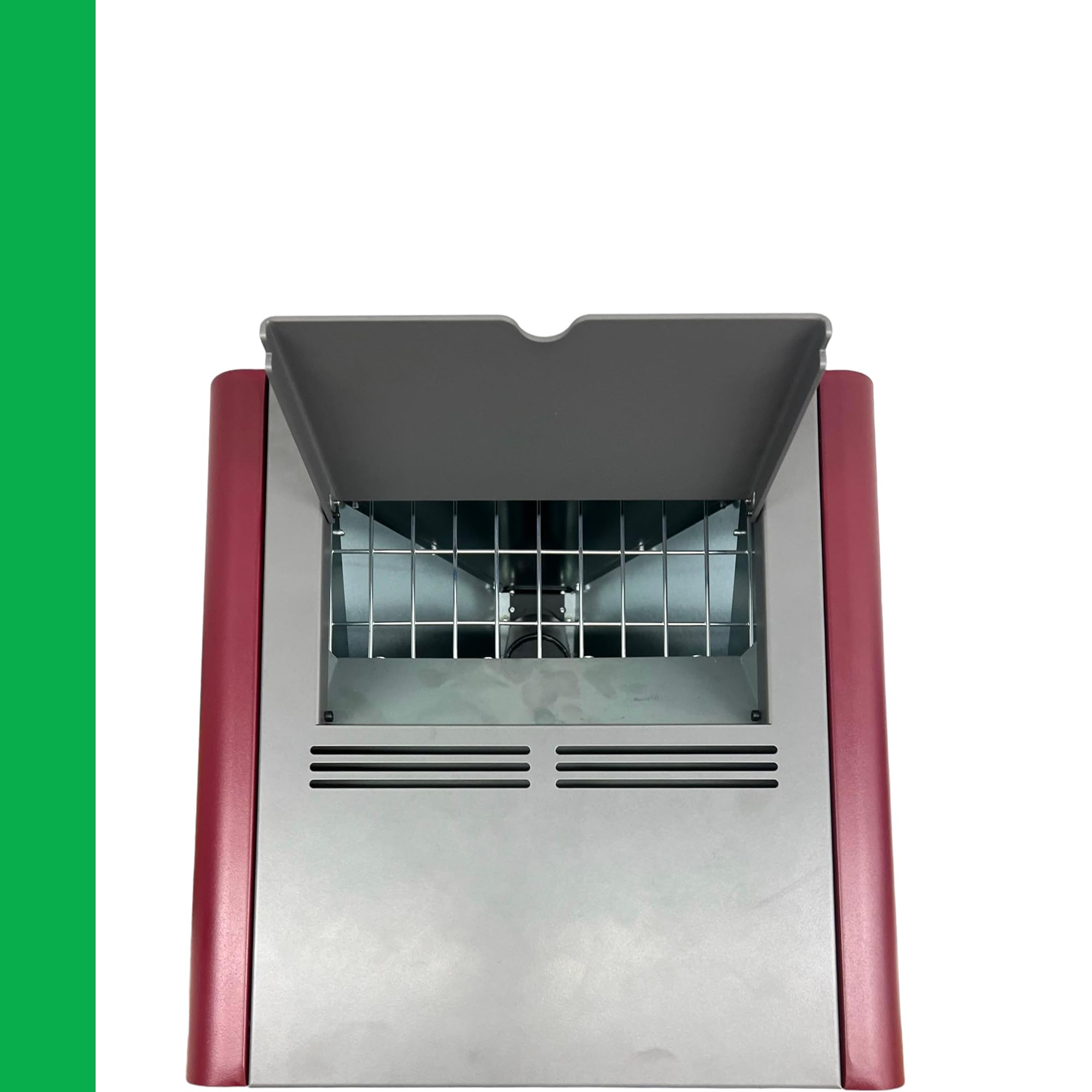 EIDER BIOMASA Stufa a pellet PETIT 6,5 kW a risparmio energetico, capacità serbatoio 13 kg, camera doppia, sistema in vetro pulito, automatico, super riscaldamento, 110 m³, colore: bordeaux