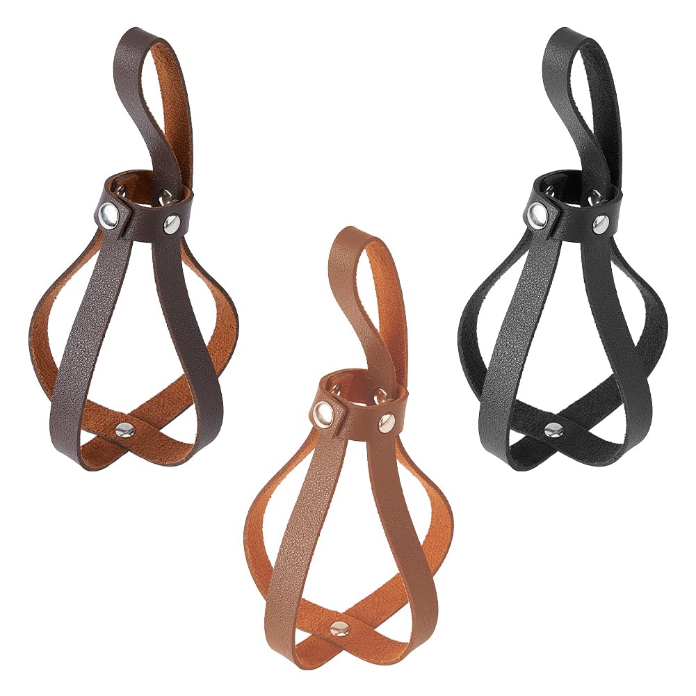 SUPERFINDINGS 3PCS 3 Colors Wizard Potions Accessories Potion Bottle Belt Botter Protective Leather PU Imitation Leather Botter Bag Protective Leather for Small Play Potions Cork