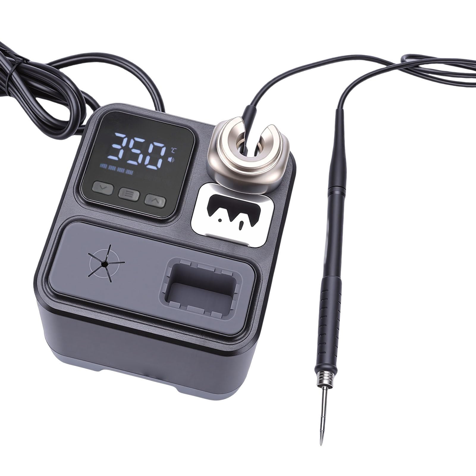 Tosuny Stazione di Saldatura da 65 W, Display LED Digitale Kit Saldatore a Riscaldamento Rapido 2S con Intervallo di Temperatura 100-480 ℃ Modalità di Sospensione Automatica, per (Spina europea)