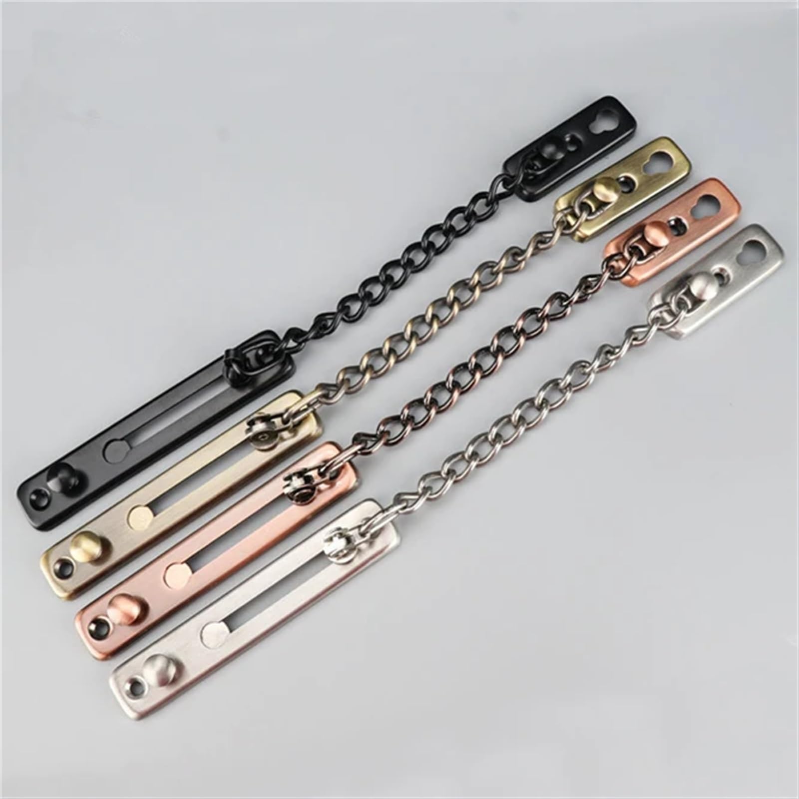 Loquet Porte Lot de 2 chaînes antivol en Acier Inoxydable for Porte de Maison, Serrure de Porte, Serrure d'hôtel, Serrure de sécurité, Serrure de Porte, goupille Anti-Blocage(Black)