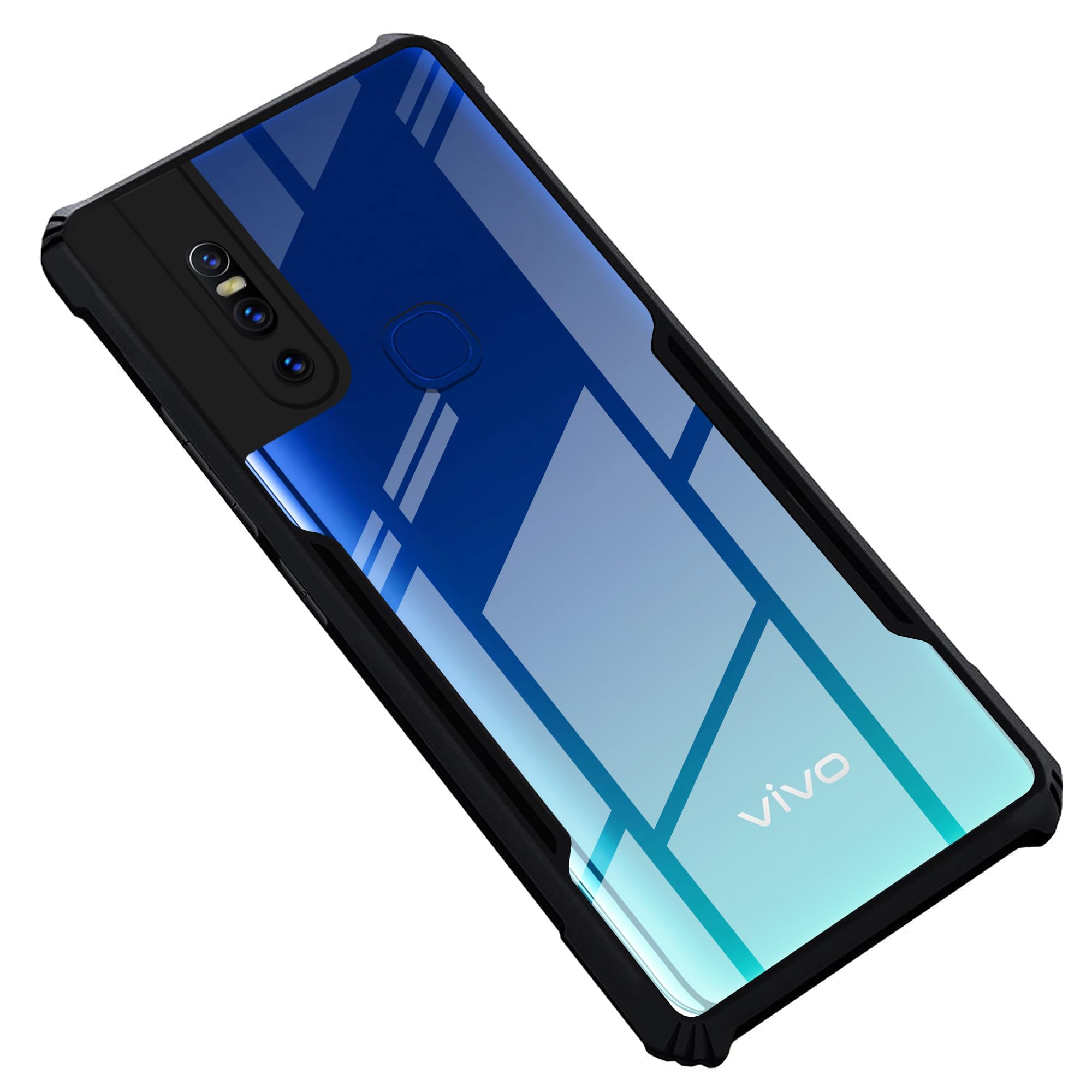 Mr. Case Back Cover Case for Vivo V15 | HybridShield Transparent Glass Back | Camera Protection - Black Bumper & Transparent Back (B0CVXQM9DB) Amazon Price History, Amazon Price Tracker