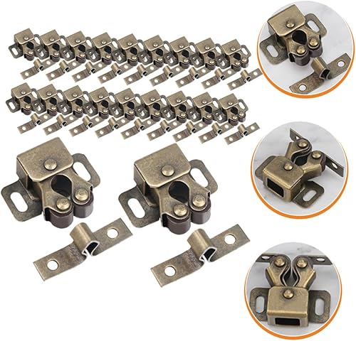 Miniatura 6 de DOITOOL 20 piezas de cierre de doble rodillo para cierres, persianas enrollables, rodillos para cajones, gabinetes, cierres de gabinete, puertas de