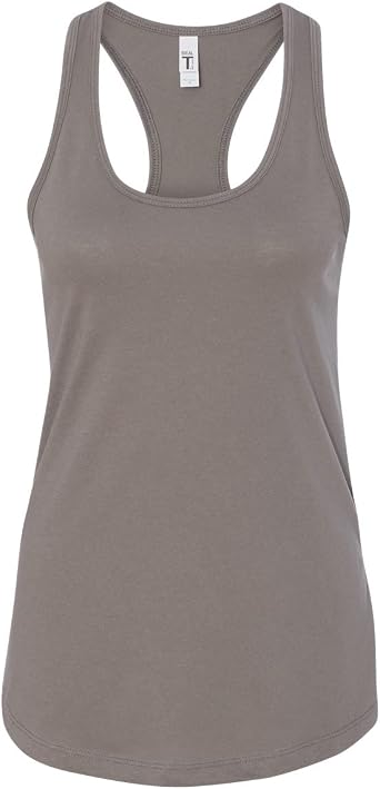 Clementine Apparel Womens Petite Plus Ideal Racerback Tank, Warm Gray, X-Large